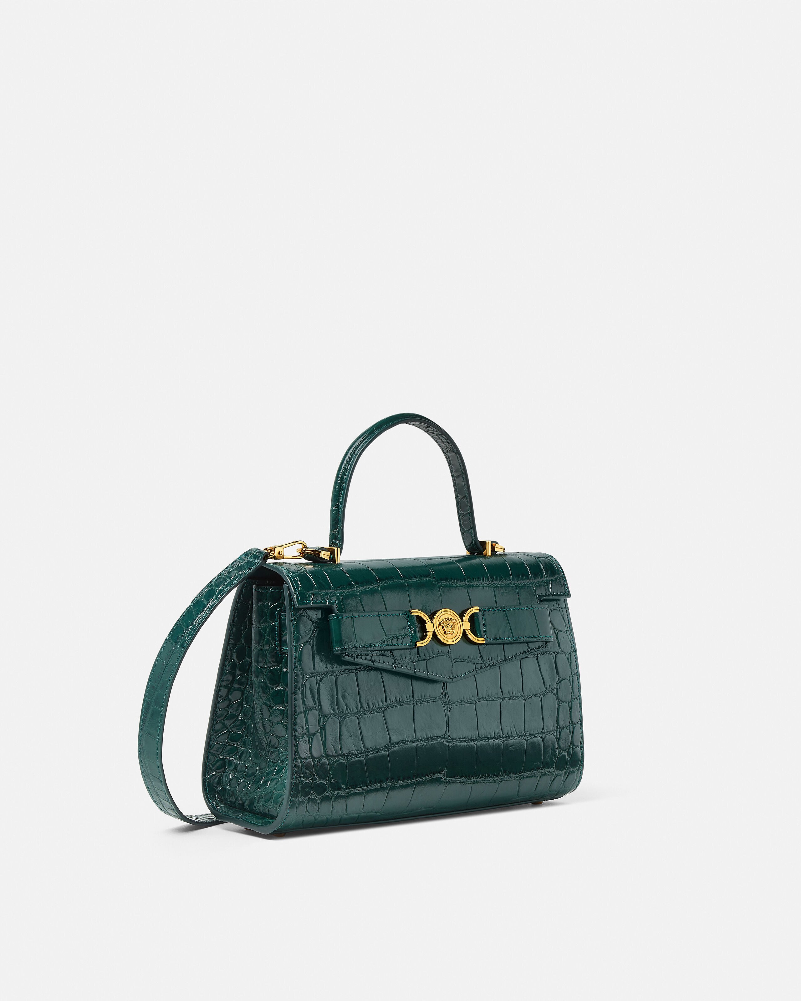 メドゥーサ '95 クロコエフェクト トップハンドル グリーン | VERSACE JP