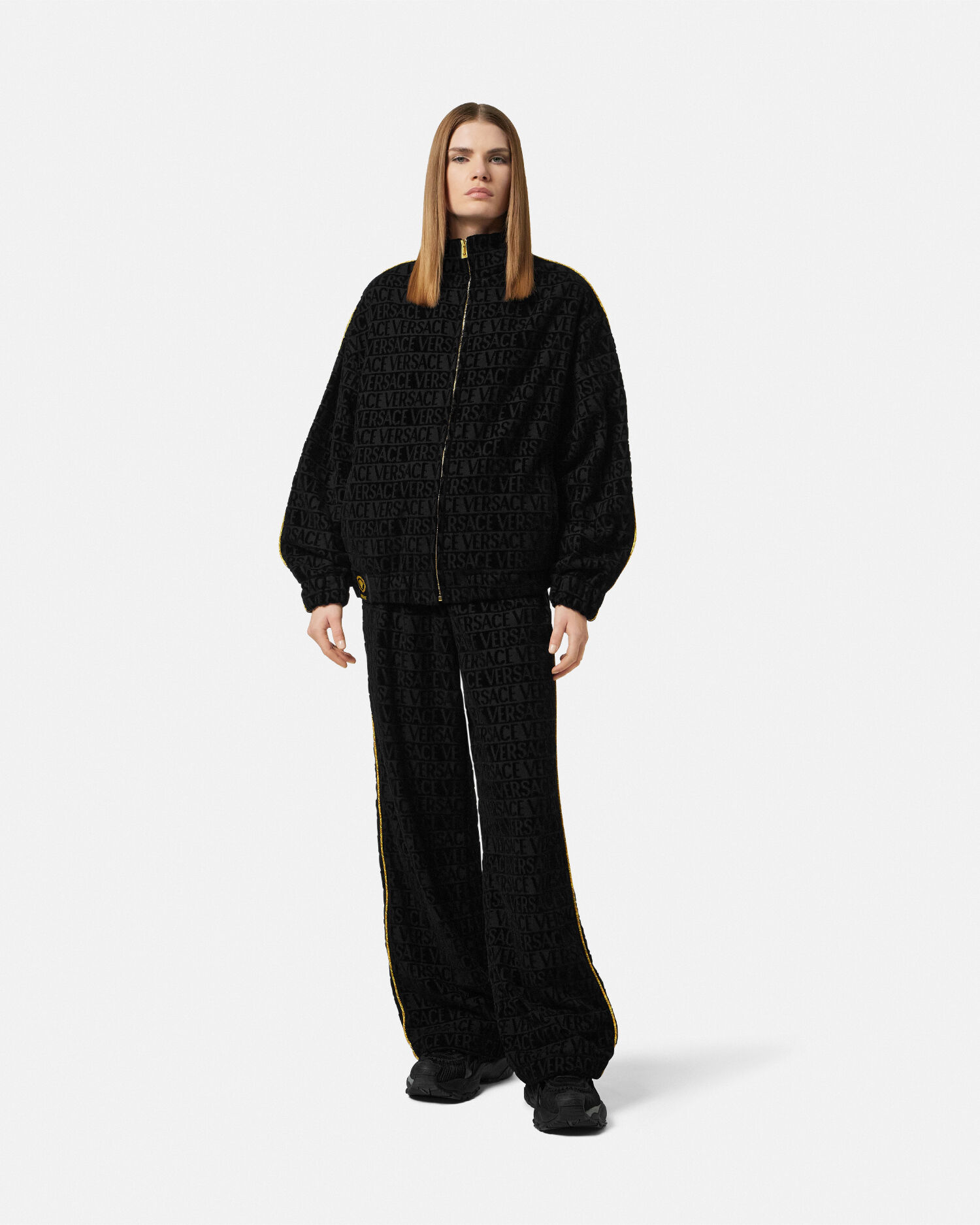 ジッパー スウェットシャツ I ♡ バロック ブラック,プリント | VERSACE JP