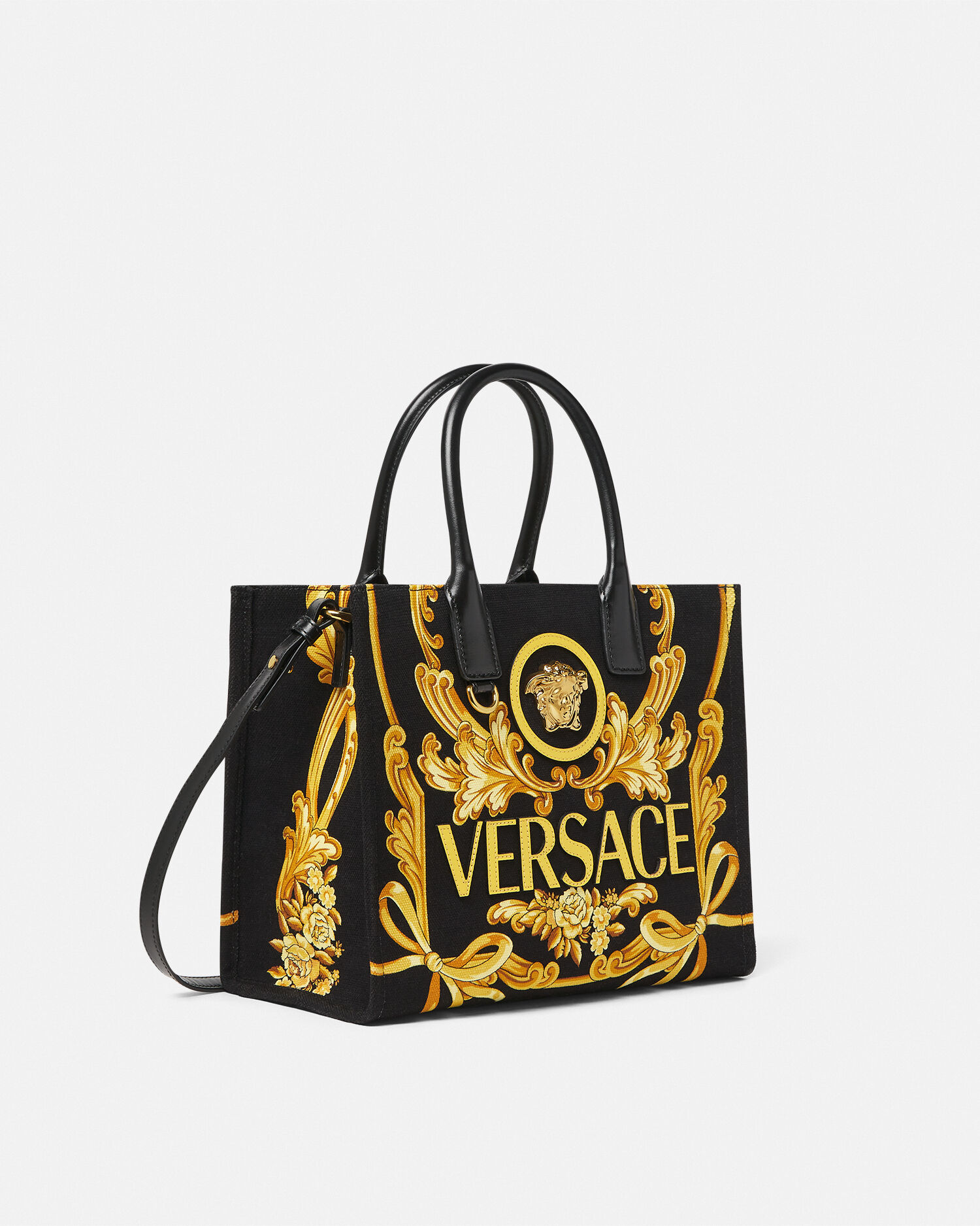 ラ・メドゥーサ デニム ラージ トート バッグ ブルー | VERSACE JP