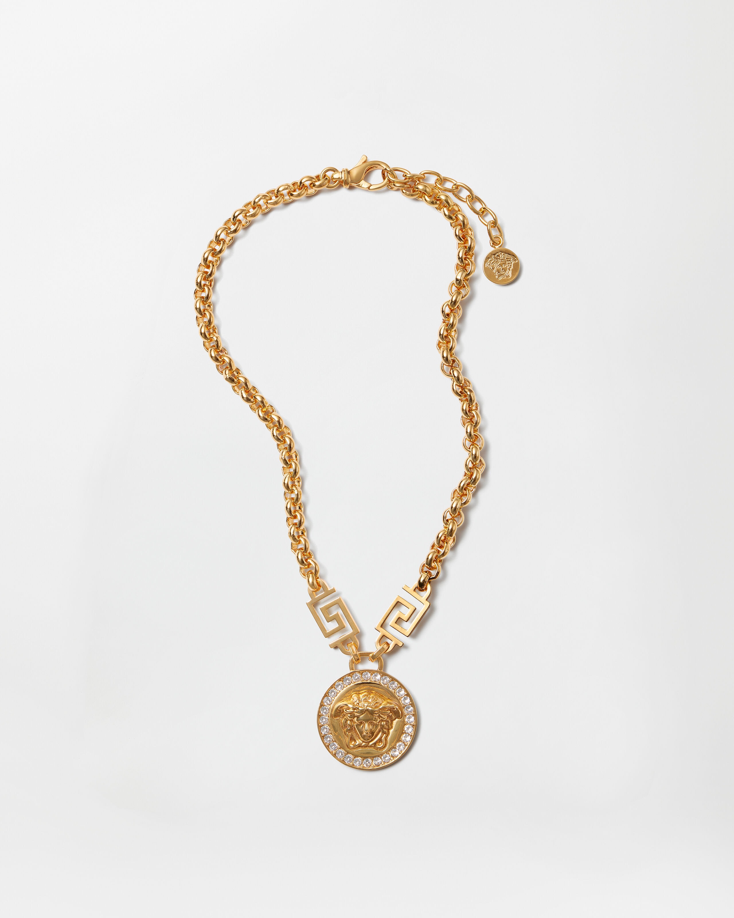 ラ メドゥーサ クリスタル ネックレス ゴールド,ホワイト | VERSACE JP