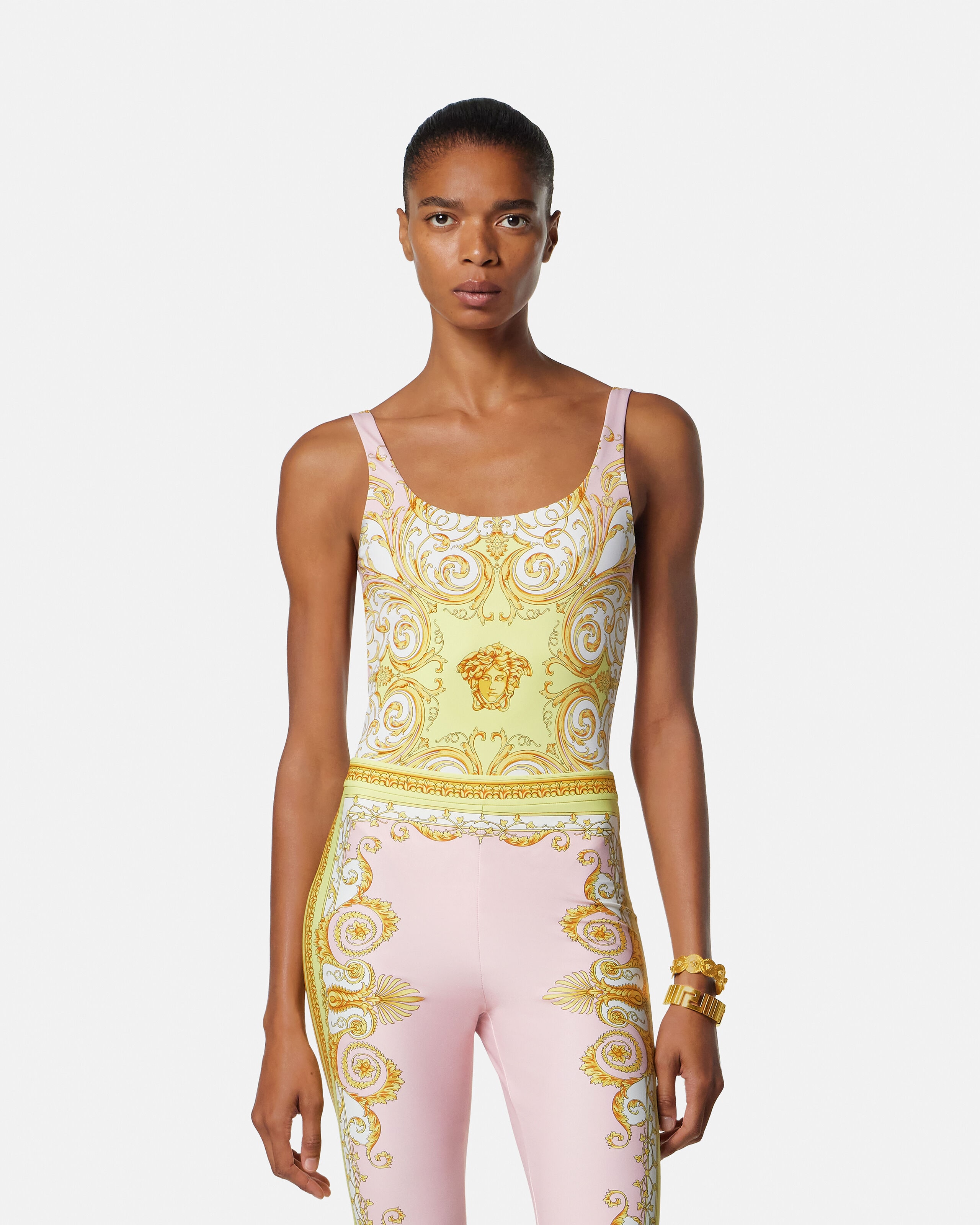プリント ワンピース スイムスーツ イエロー,ピンク | VERSACE JP