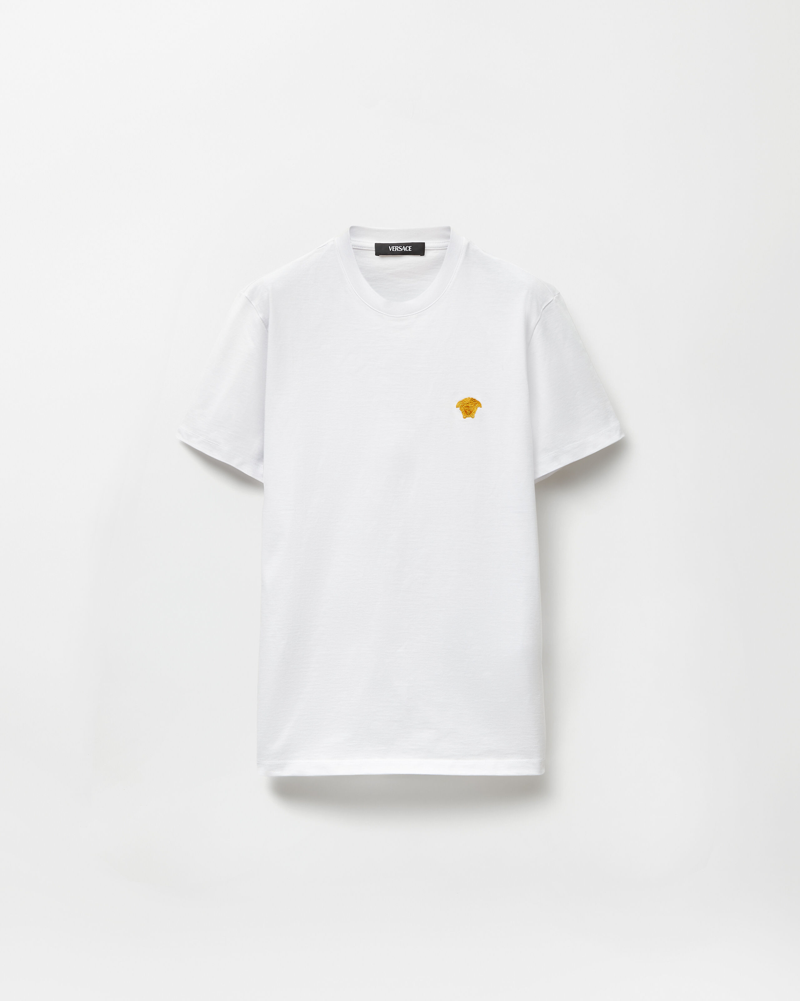 刺繍入り コットンジャージー Tシャツ ブラック | VERSACE JP