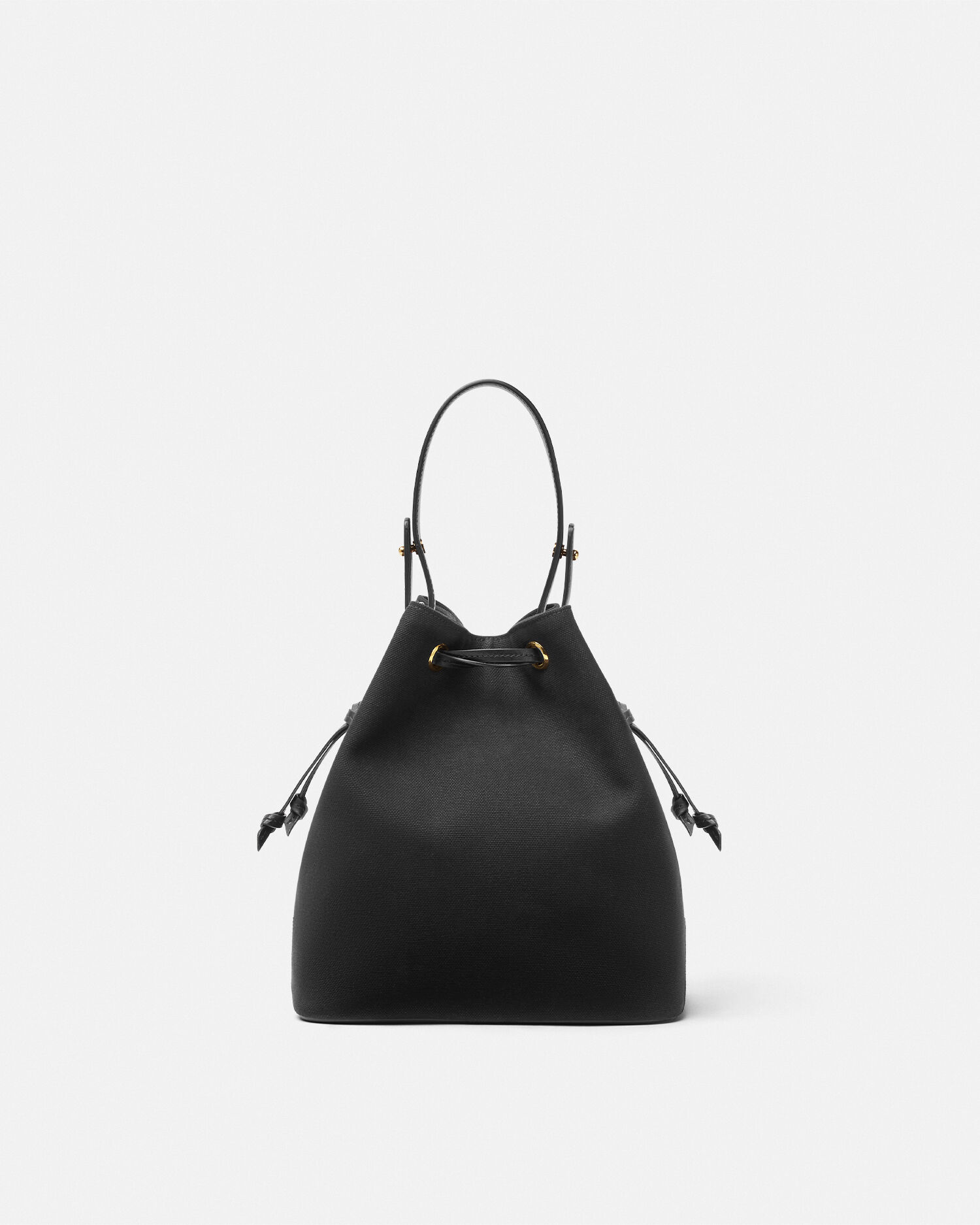Versace☆キャンバス バケットバッグ ラ メドゥーサ♪【送料込】 キャンバス バケット バッグ ラ メドゥーサ ブラック,ゴールド