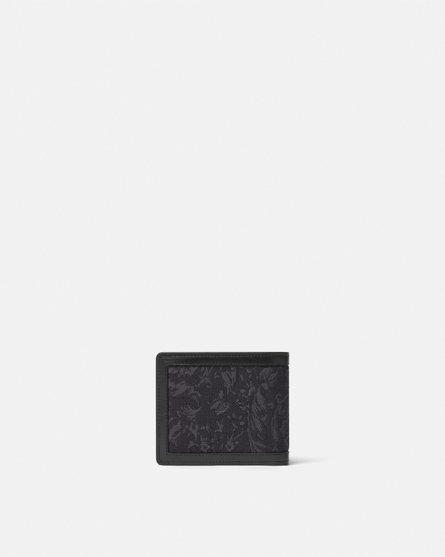 バロッコ ジャカード 二つ折り ウォレット ブラック,プリント | VERSACE JP