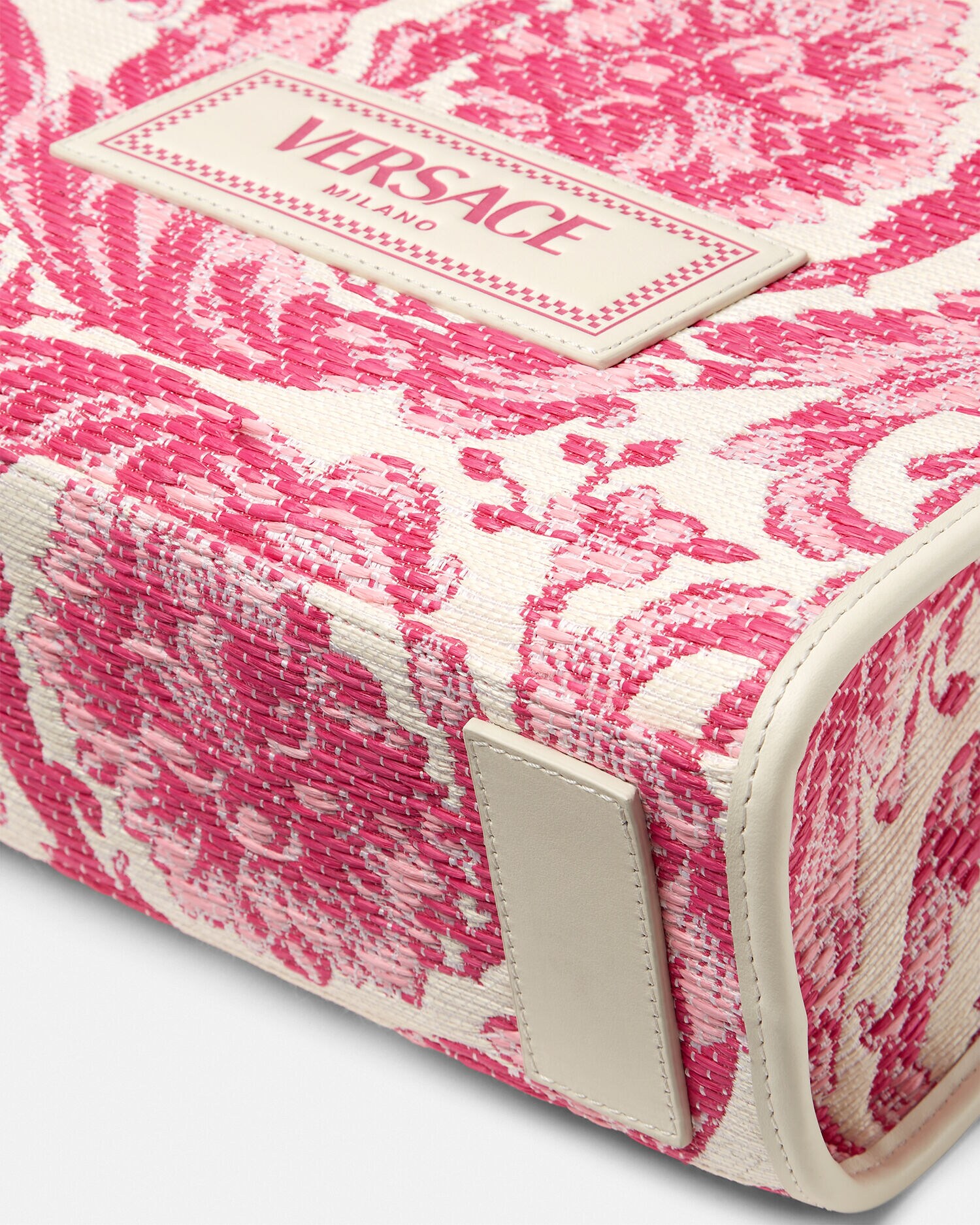 アテナ スモール ラフィア トート ピンク,ホワイト | VERSACE JP