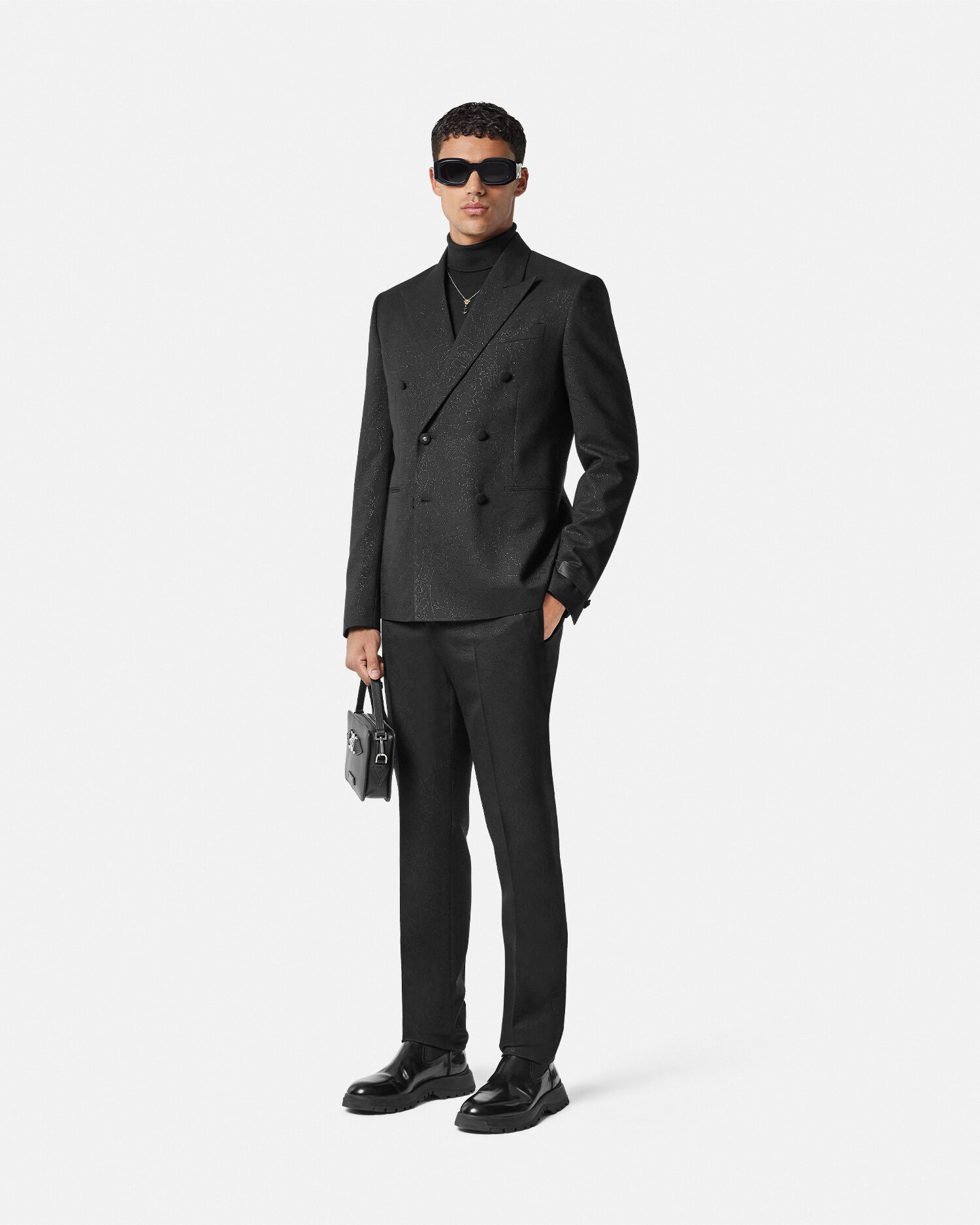 バロッコ ルレックス フォーマル パンツ ブラック | VERSACE JP