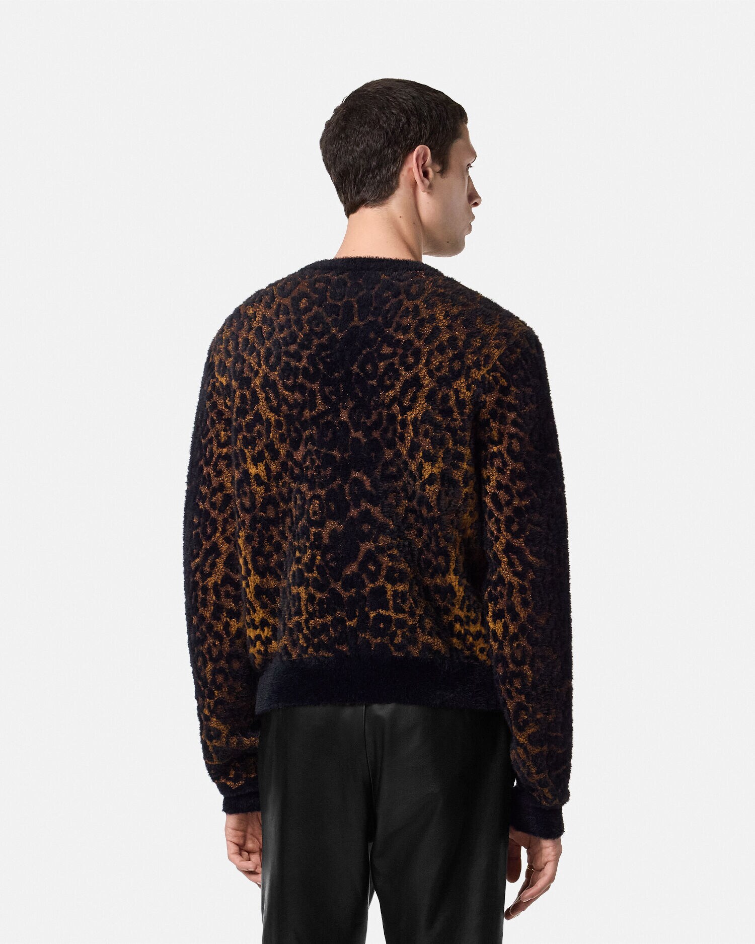 ジャカード シェニール ニット セーター レオパード アニマリエ