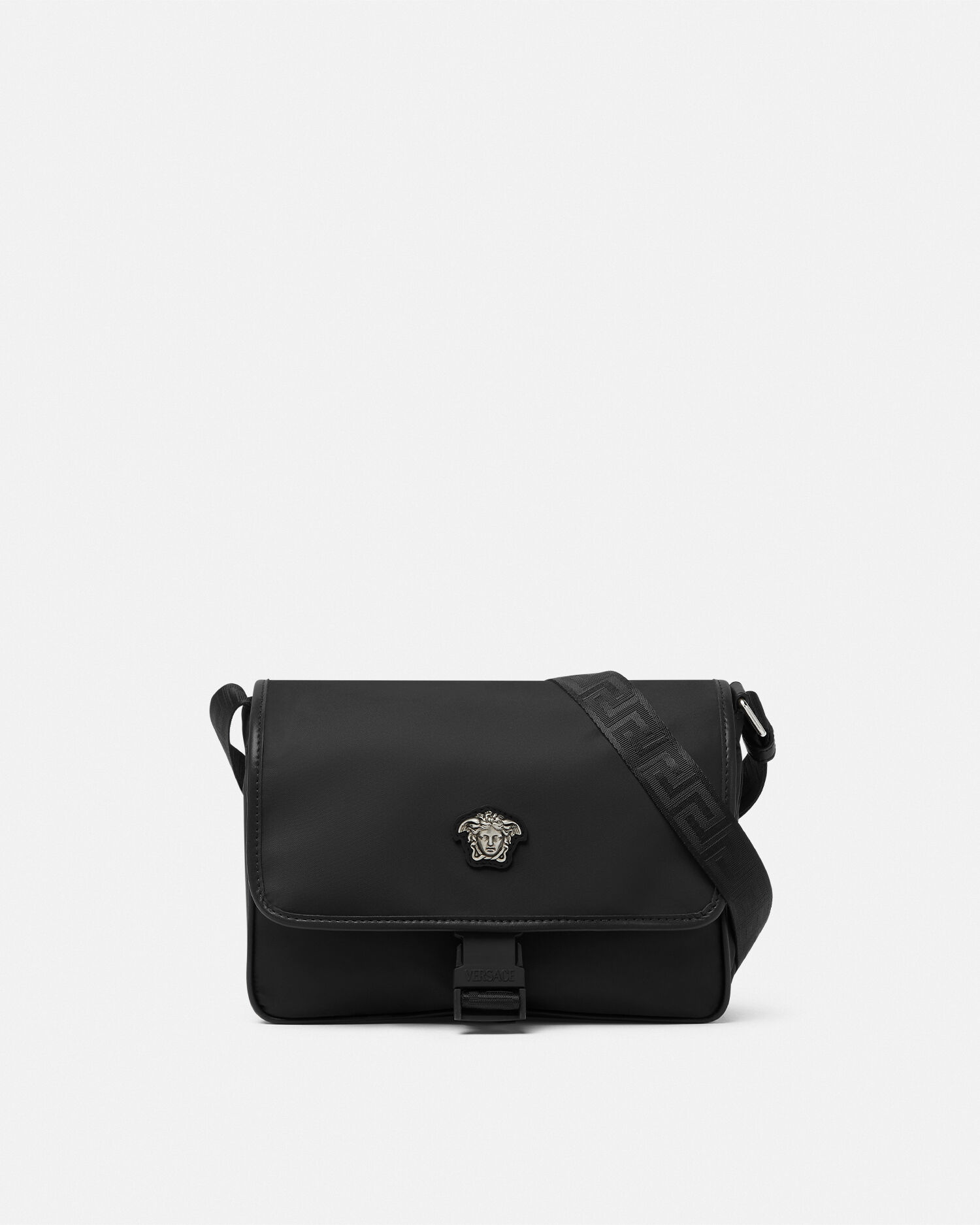 VERSACE バック 鞄 クロコ型押し ラ メドゥーサ ミニ バッグ ブラック,ゴールド