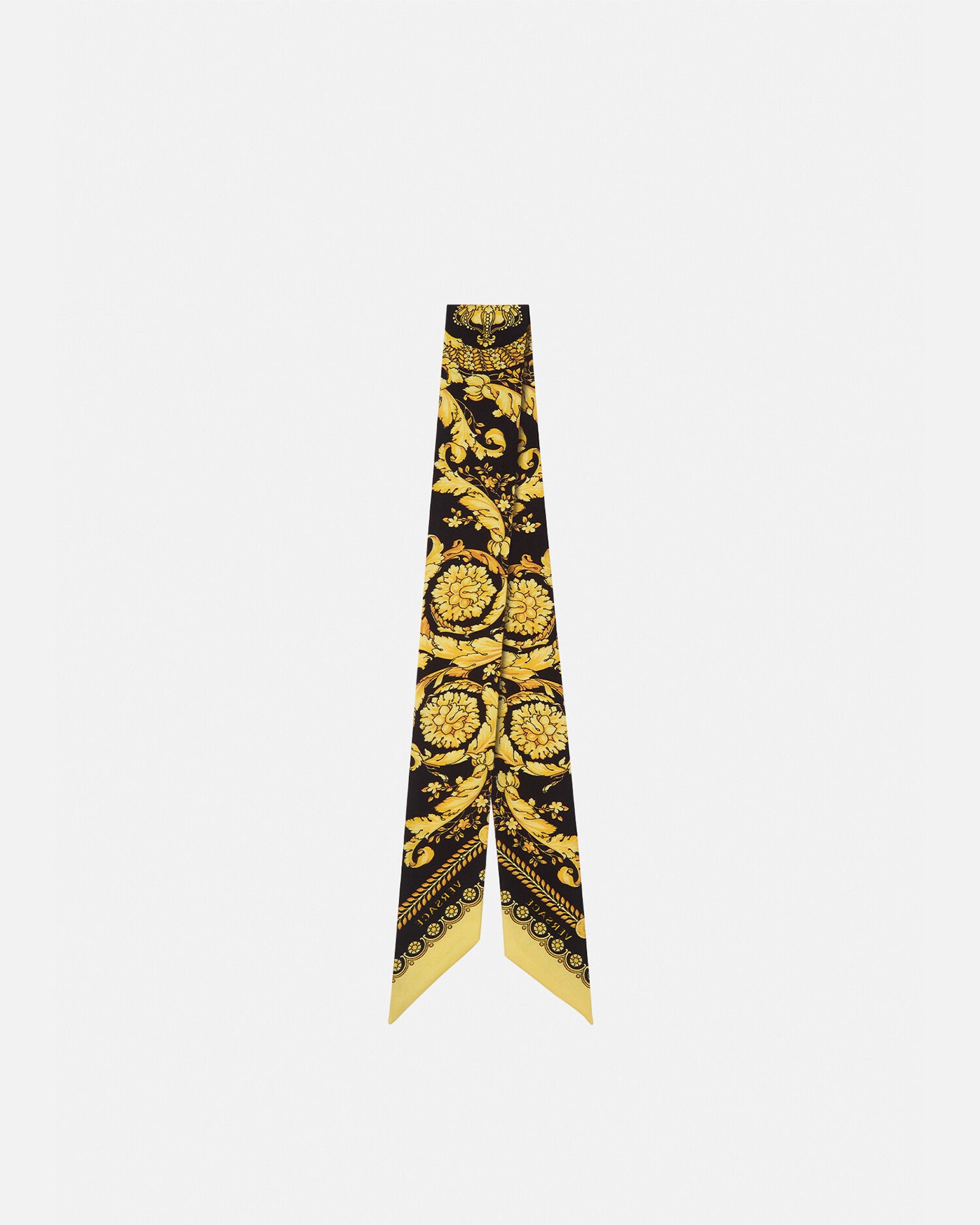 小物 VERSACE scarf silk100% バロッコ シルク スカーフ ネクタイ ブラック,プリント | VERSACE JP