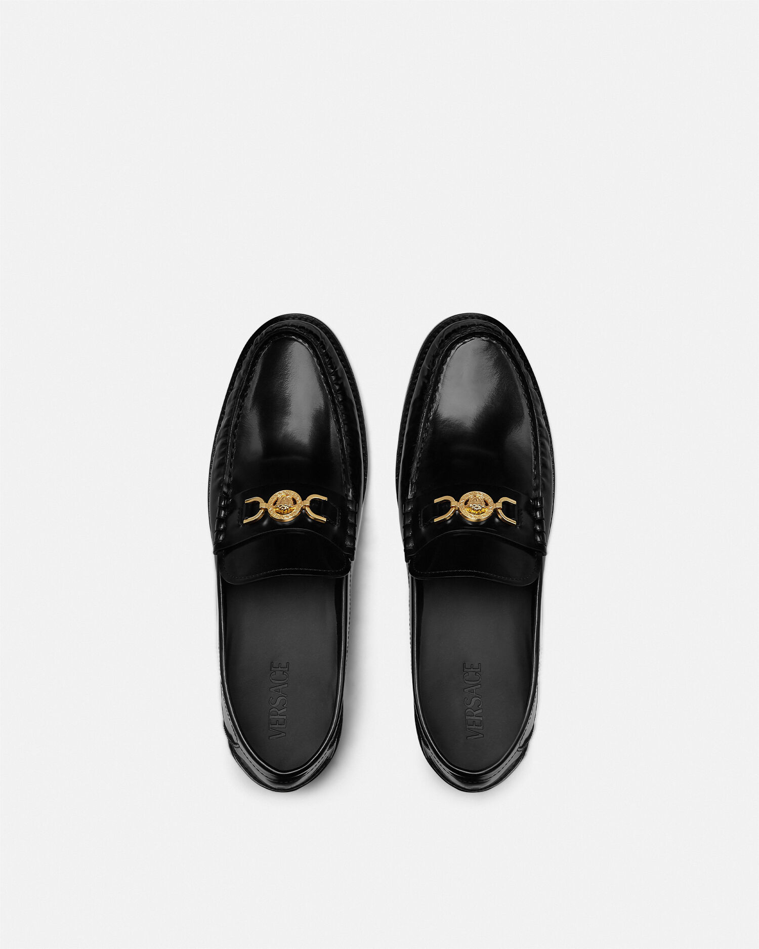 メドゥーサ '95 レザー ローファー ブラック,ゴールド | VERSACE JP