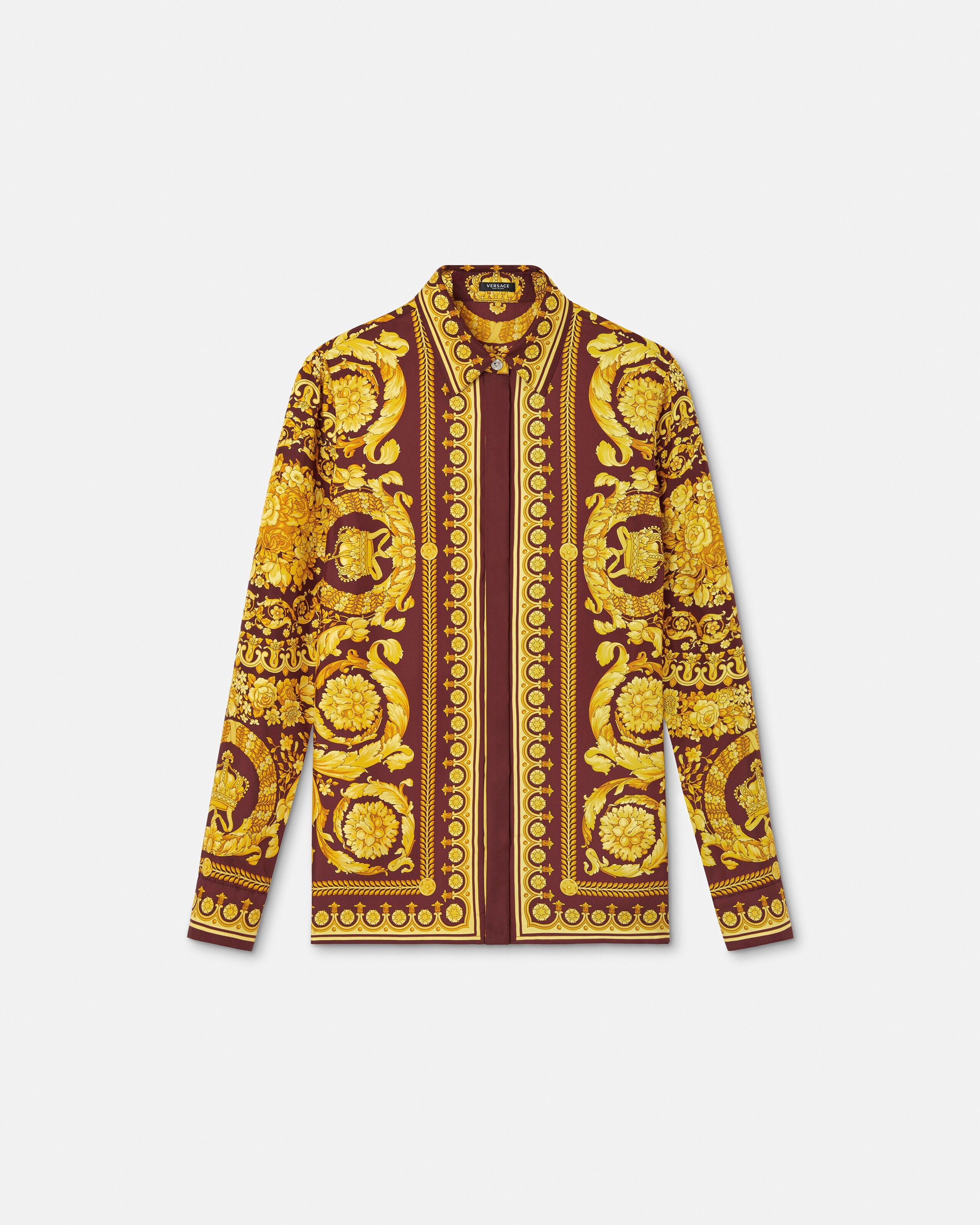プリント シルク シャツ ブラック,プリント | VERSACE JP