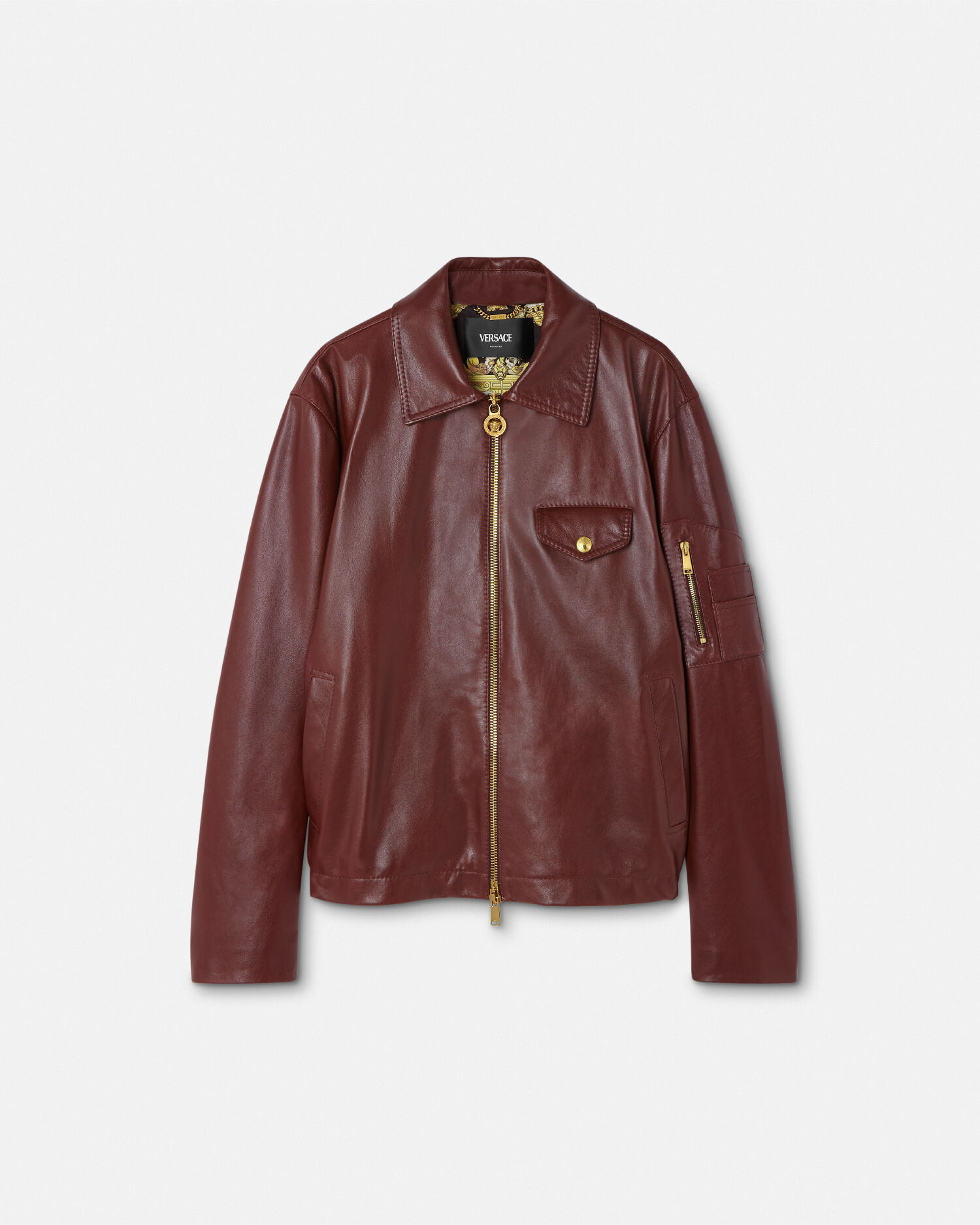 新品タグ付き VERSACE ホワイト 白 ジャケット ブルゾン 48 Lサイズ WAIST MARK STRING JACKET / ウエストマークストリングジャケット