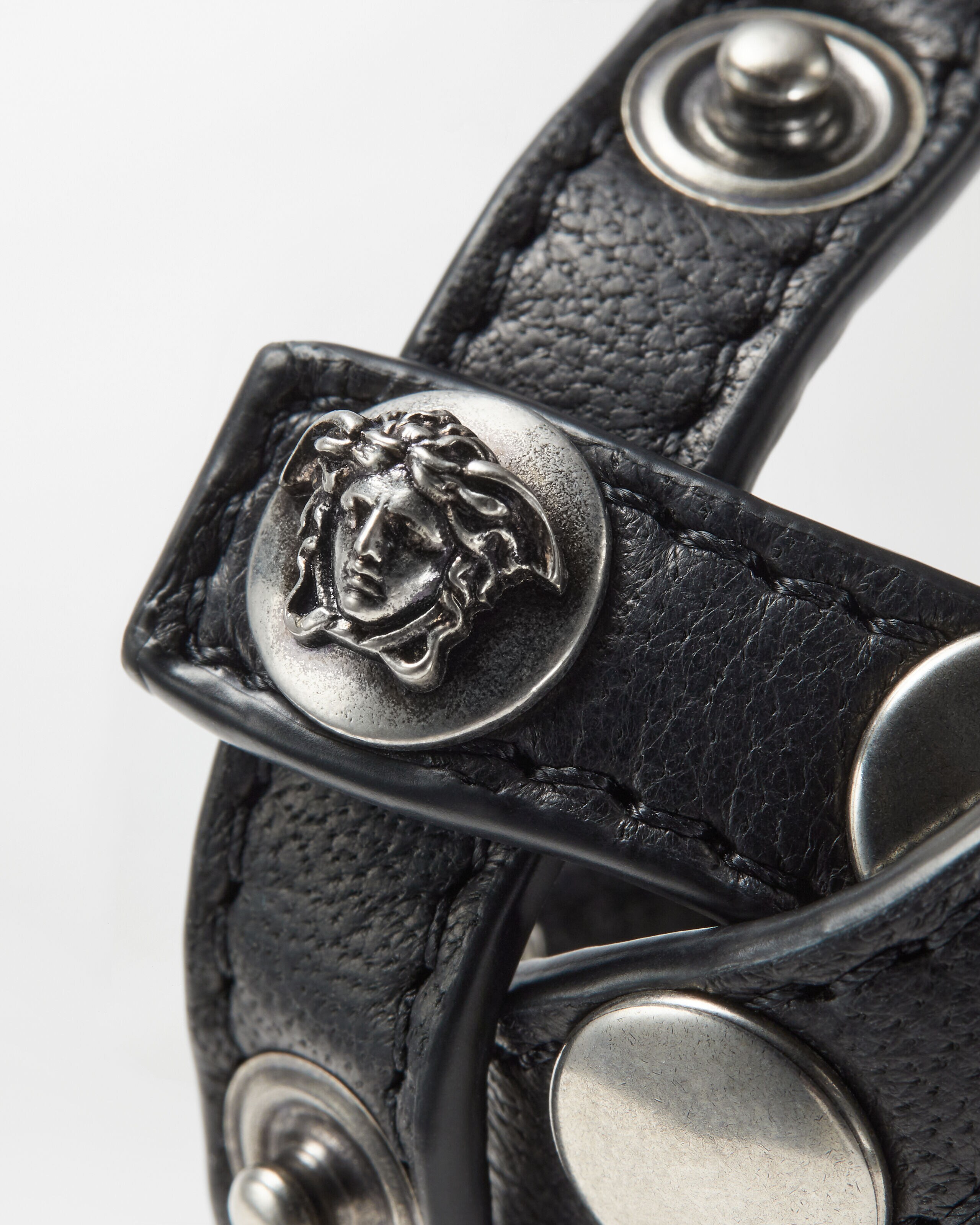 スパイク レザー ブレスレット ブラック | VERSACE JP