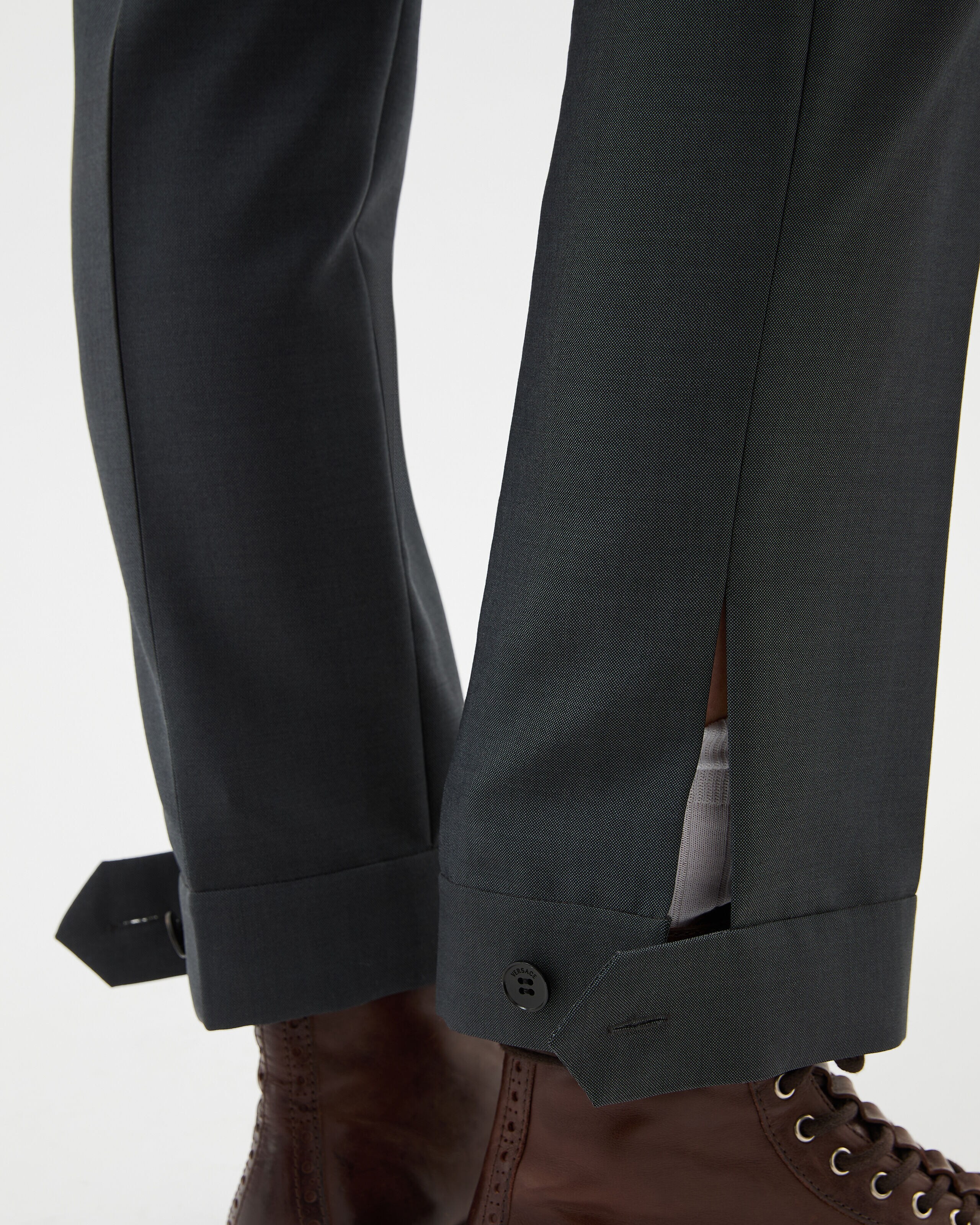 ウールモヘア フォーマル パンツ グレー | VERSACE JP