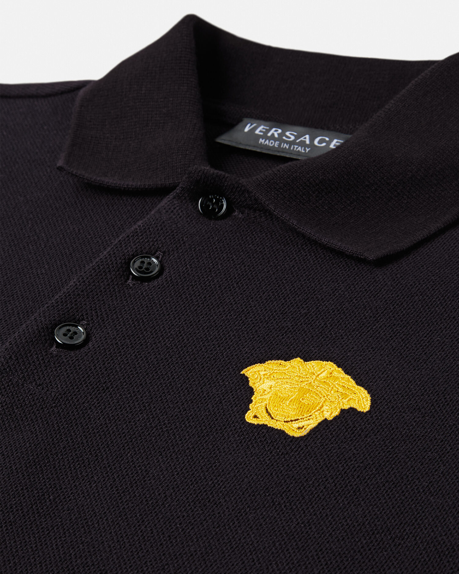 メドゥーサ 刺繍 キッズ ポロ シャツ ブラック | VERSACE JP