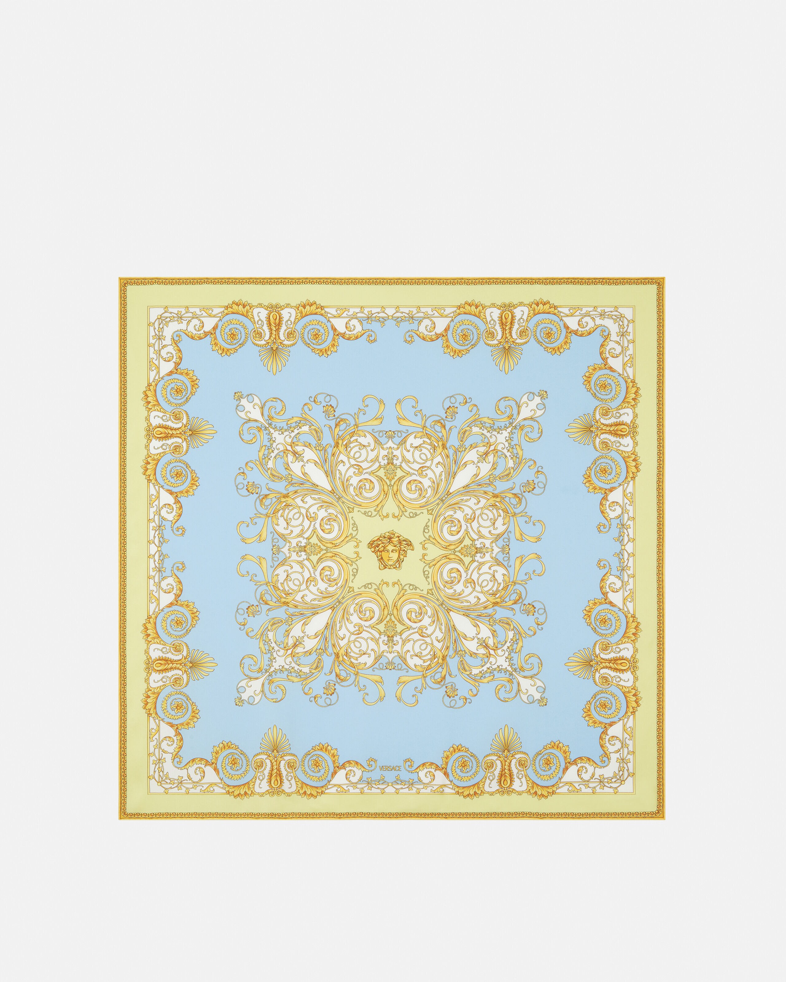 プリントシルクツイルスカーフ 90cm イエロー,ピンク | VERSACE JP
