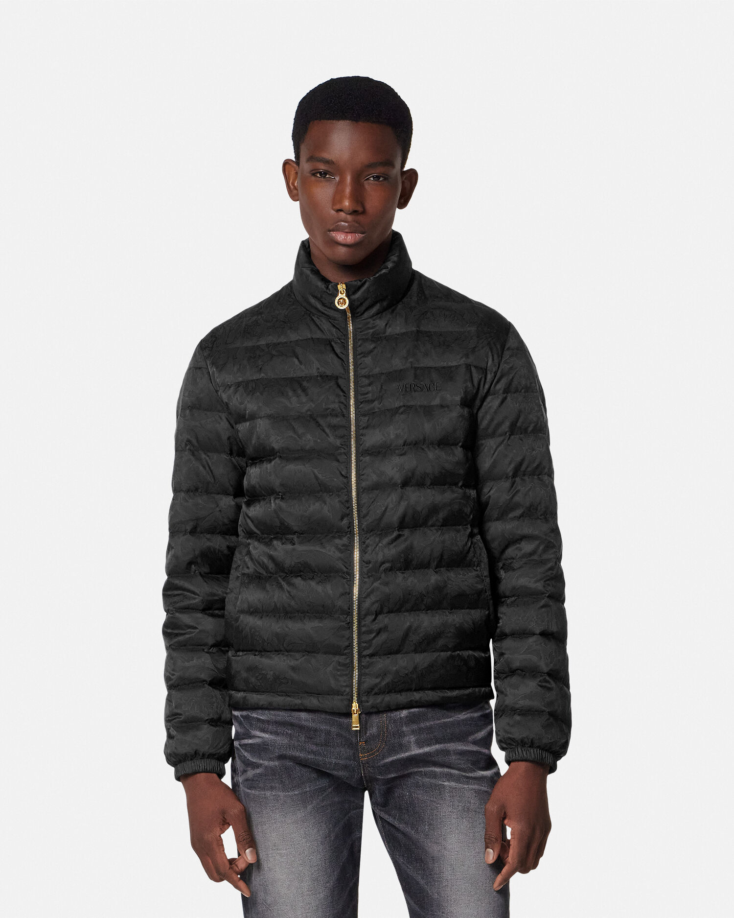 バロッコロングダウンジャケット　コート　ヴェルサーチ ジャカード ダウン ジャケット バロッコ | VERSACE JP