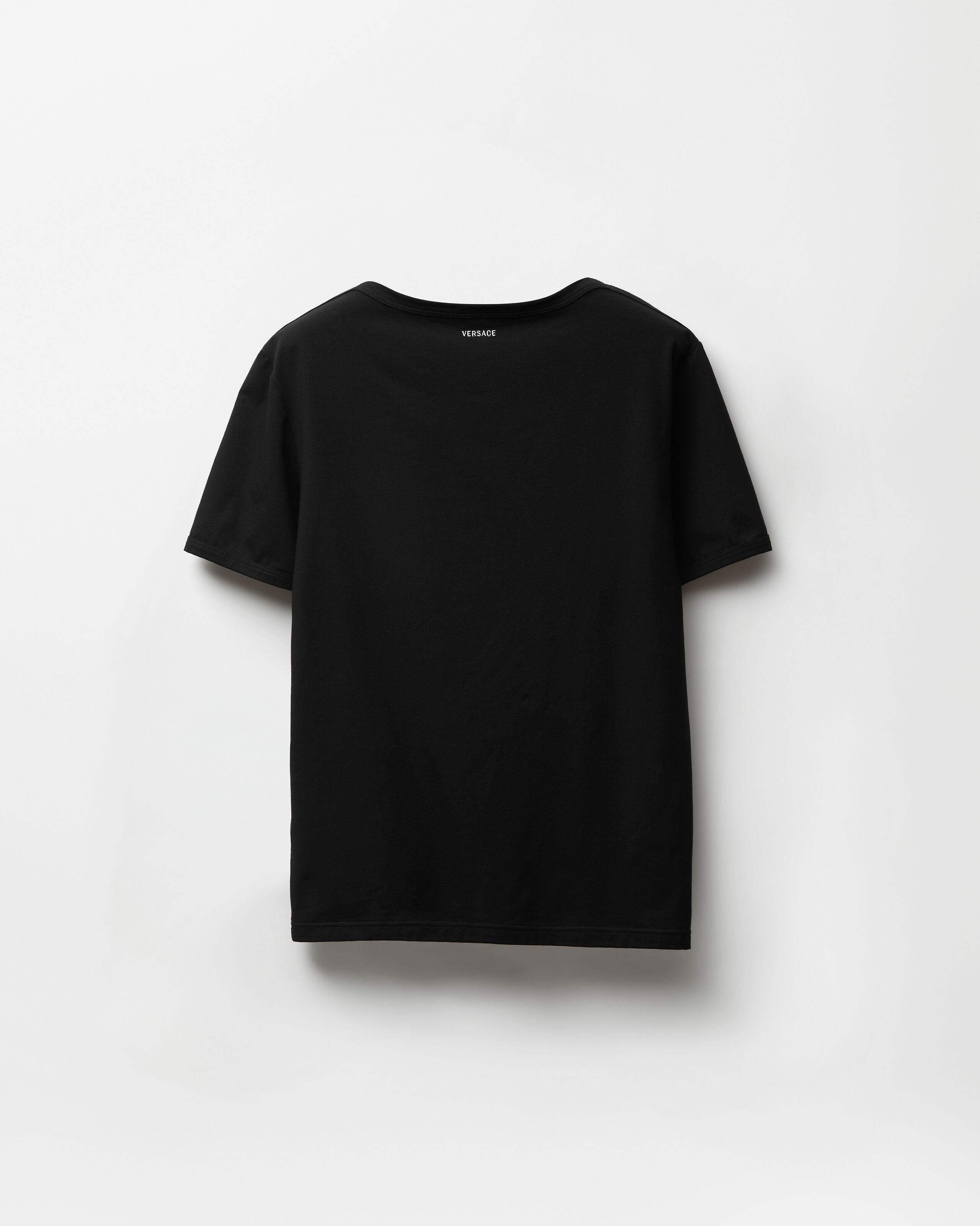 刺繍入り コットンジャージー Tシャツ ブラック | VERSACE JP
