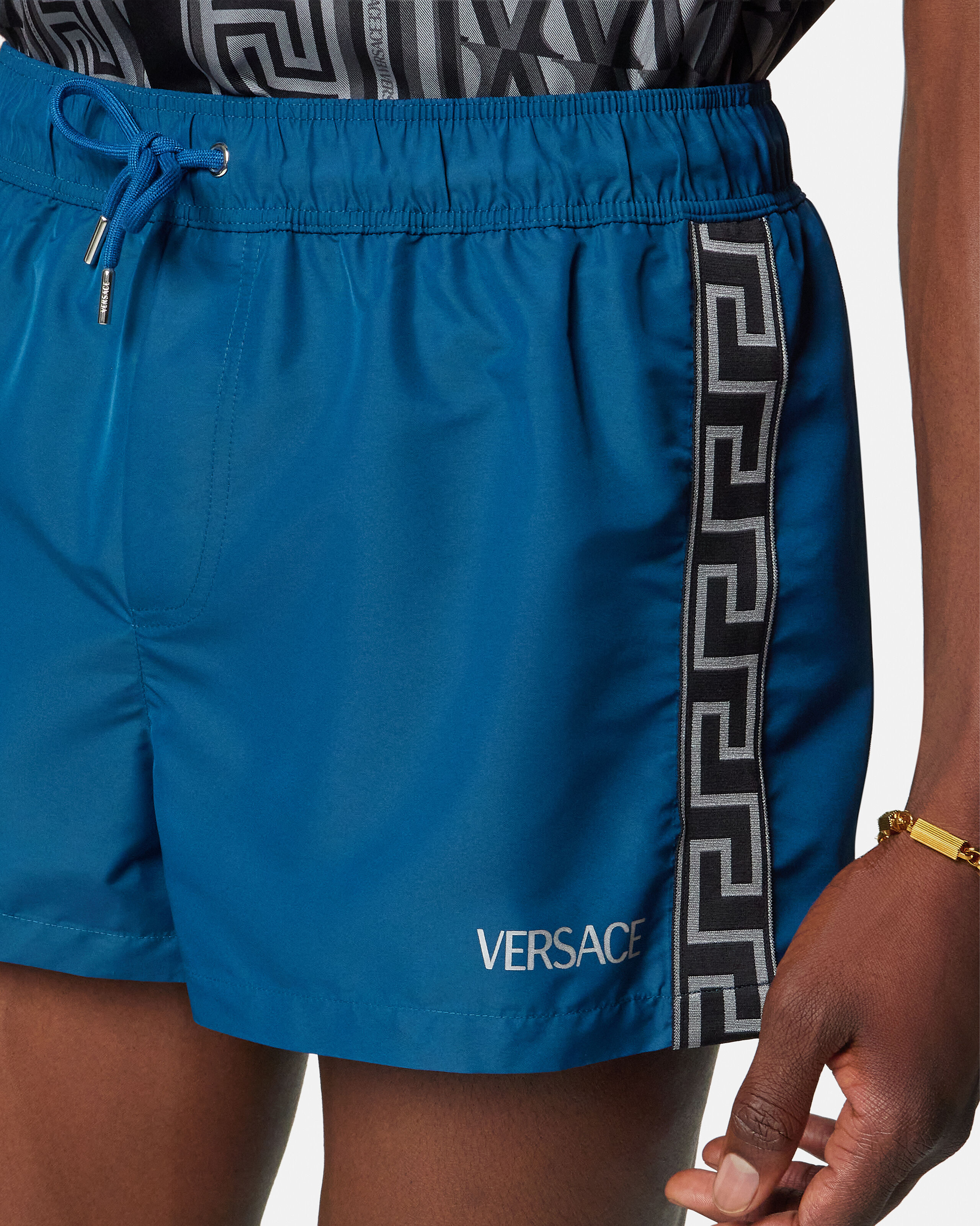 ルタオジャパン様　VERSACE スパッツ　スイムショーツ 水着　パンツ スイム ショートパンツ ブルー | VERSACE JP