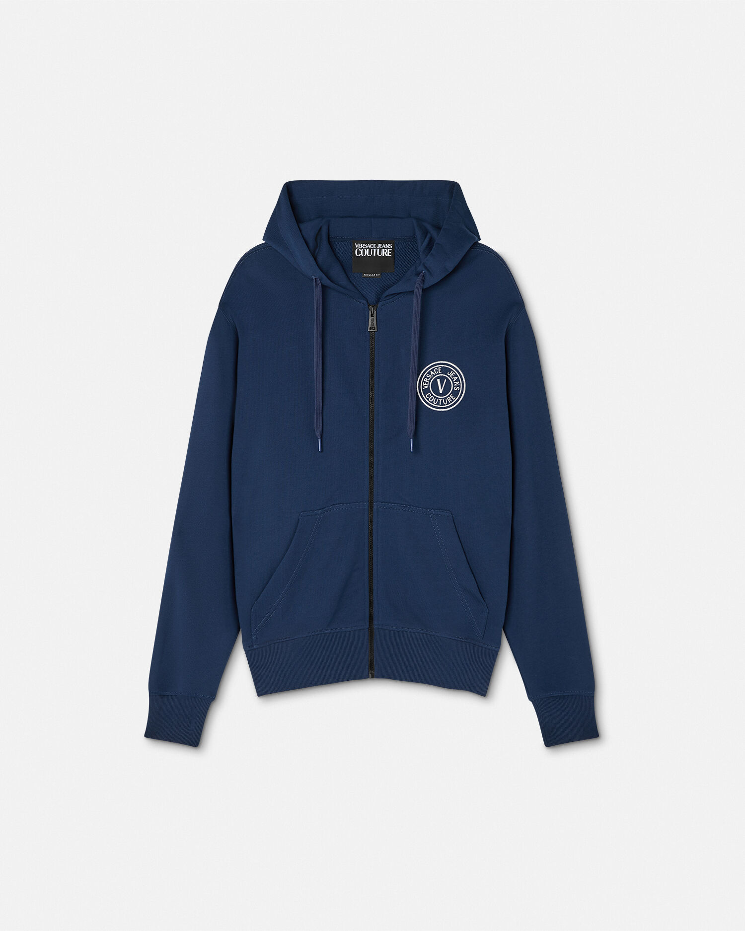 関税込*VERSACE JEANS ロゴ刺繍 ジップアップ フーディ VERSACE JEANS COUTURE ZIP HOODIE LOGO Sweater Sweatshirt