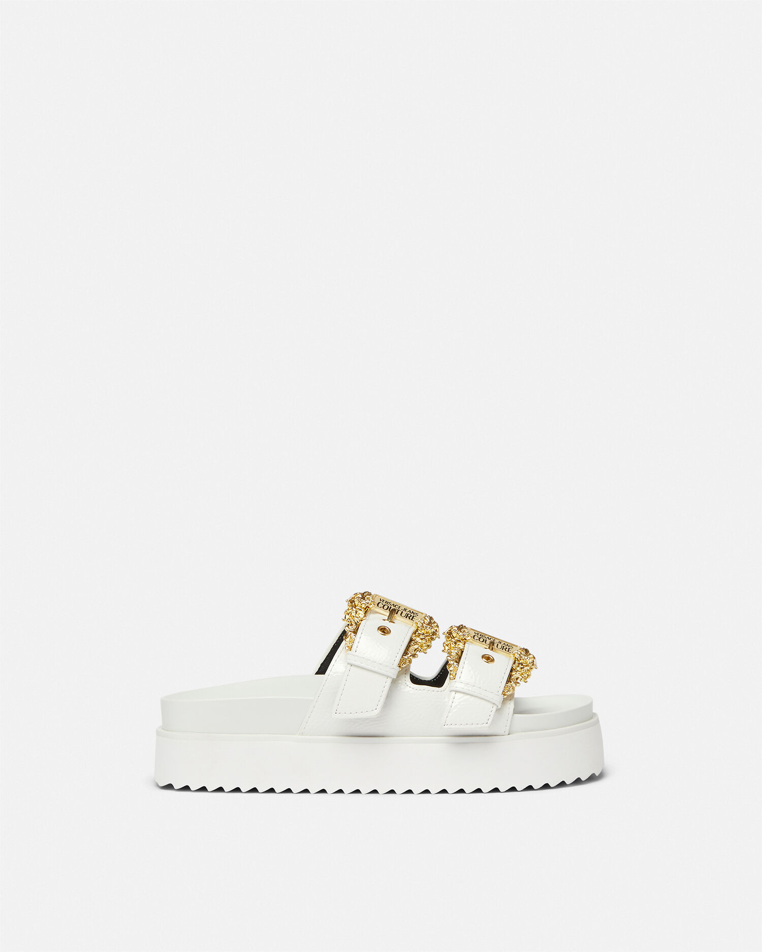 バロック バックル サンダル ホワイト,プリント | VERSACE JP