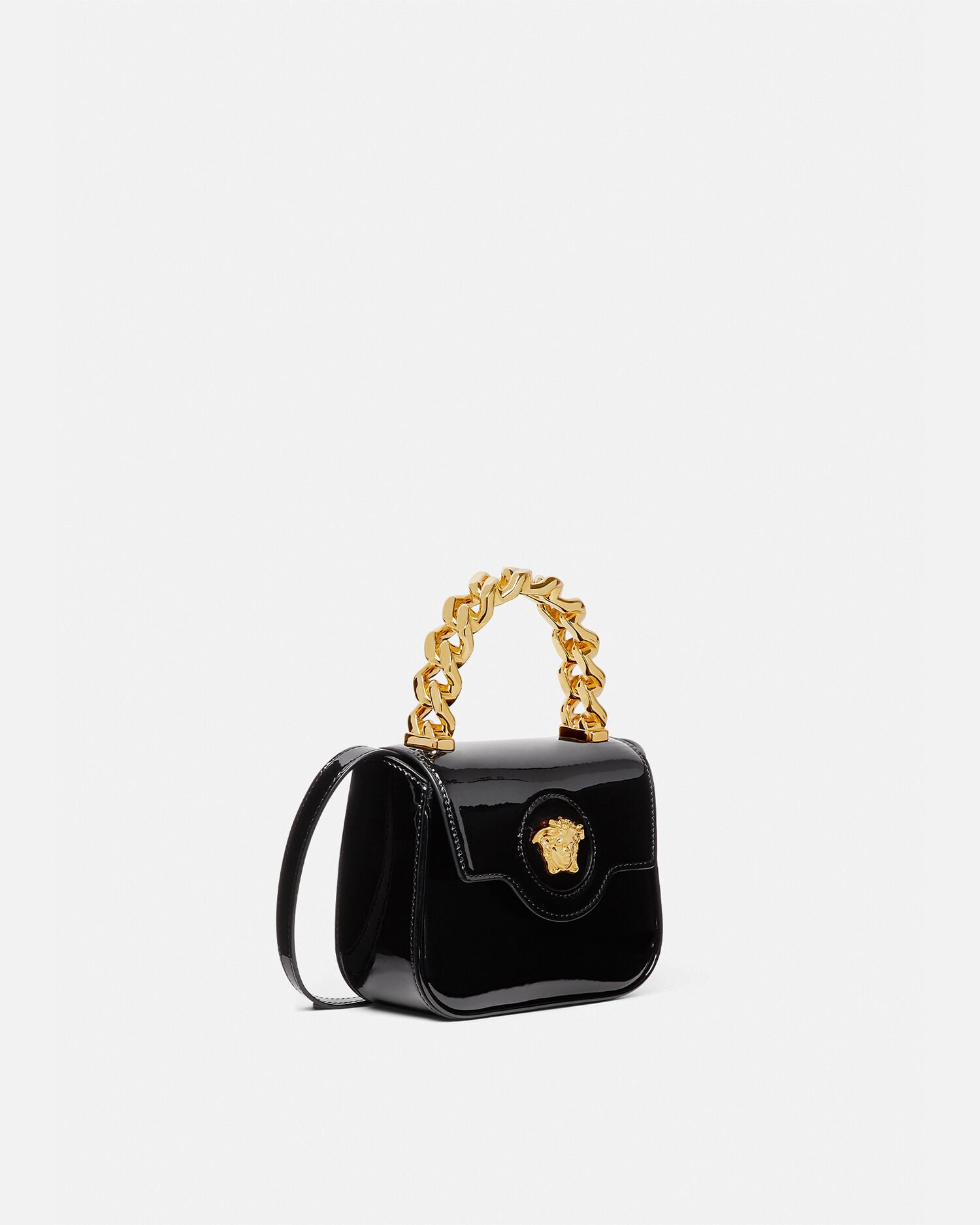 ラ メドゥーサ パテント ミニ バッグ ゴールド | VERSACE JP