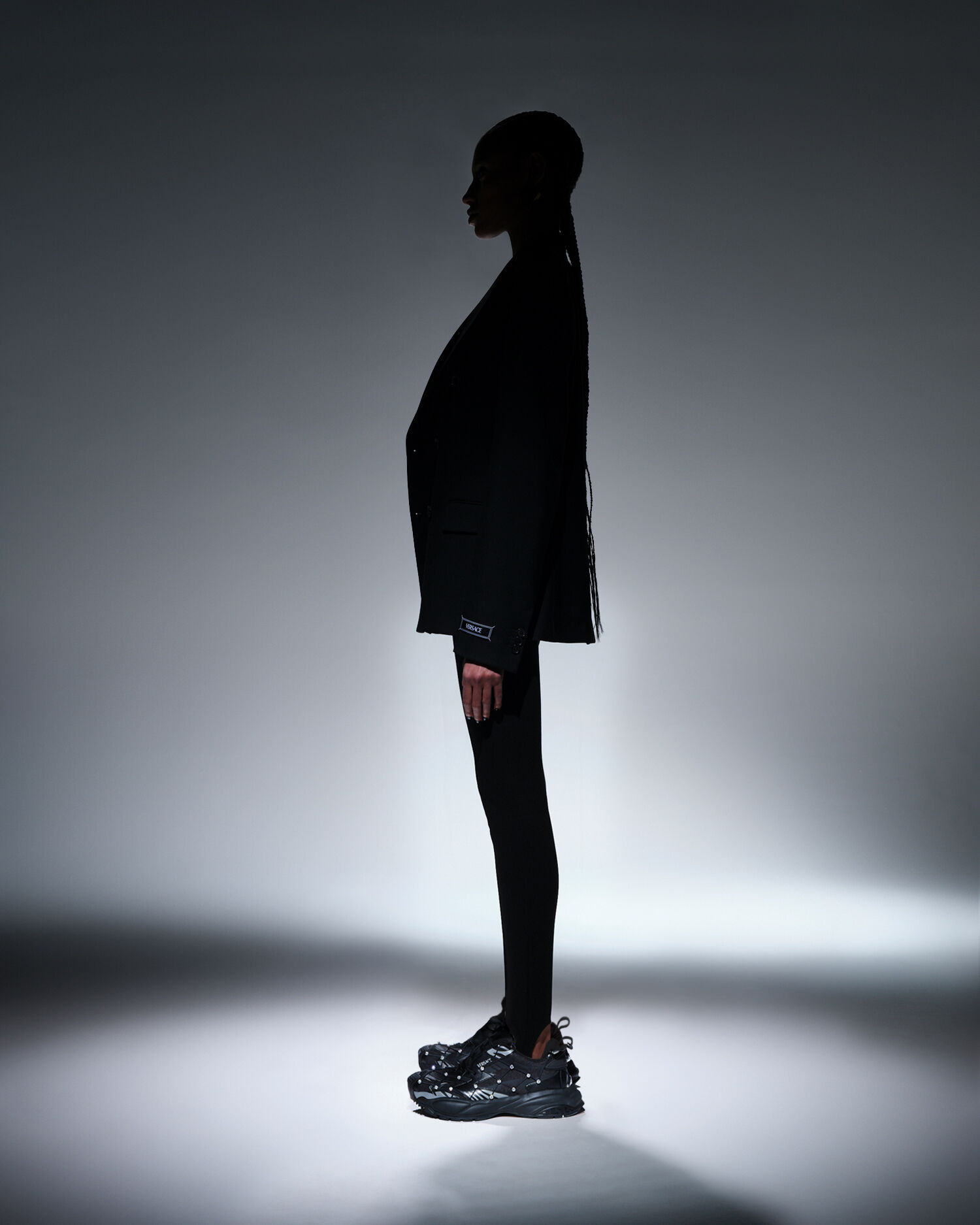 ヴェルサーチェ マーキュリー M_VS_02 装飾付き スニーカー ブラック