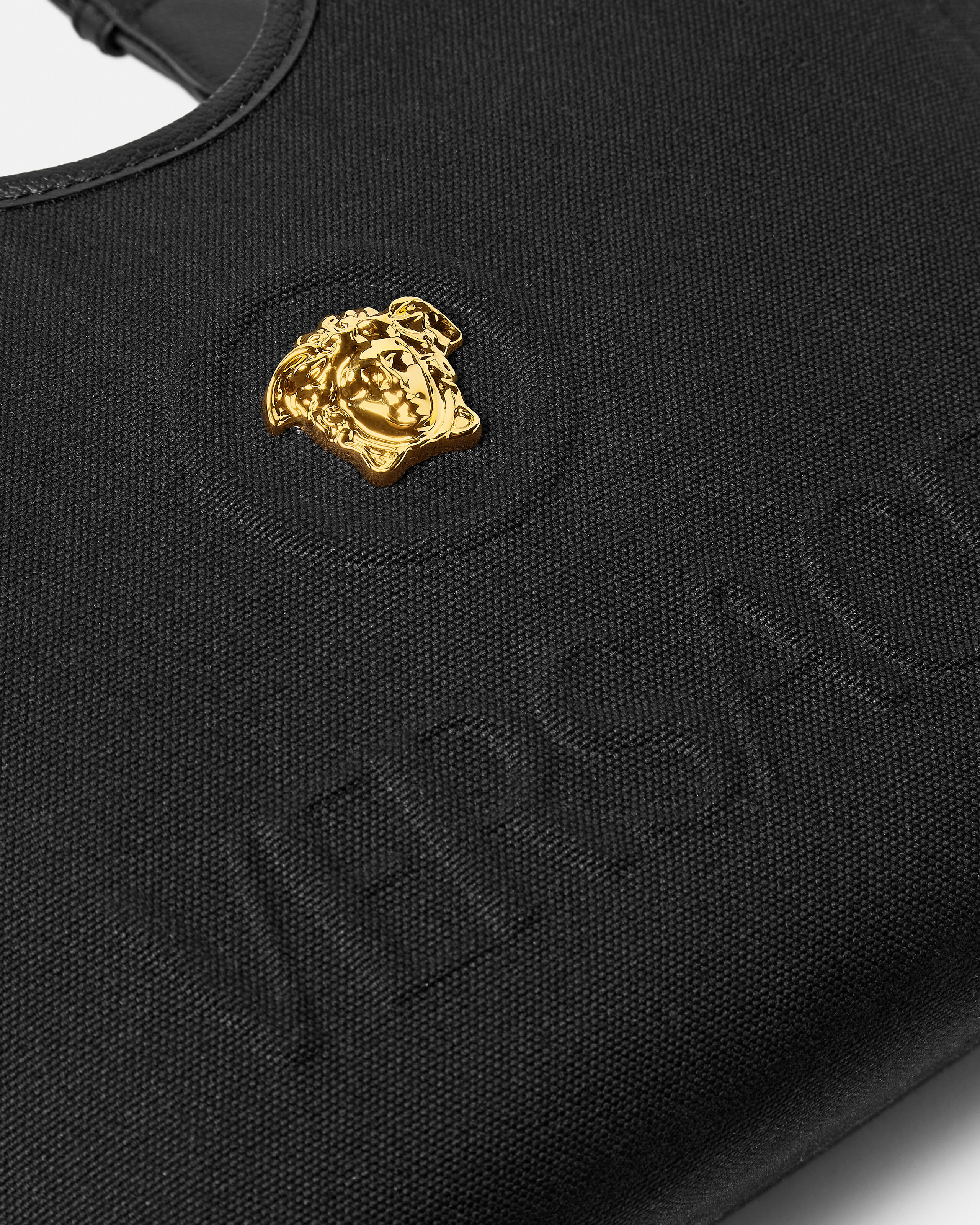 ラ メドゥーサ キャンバス ミニ トート ブラック,ゴールド | VERSACE JP