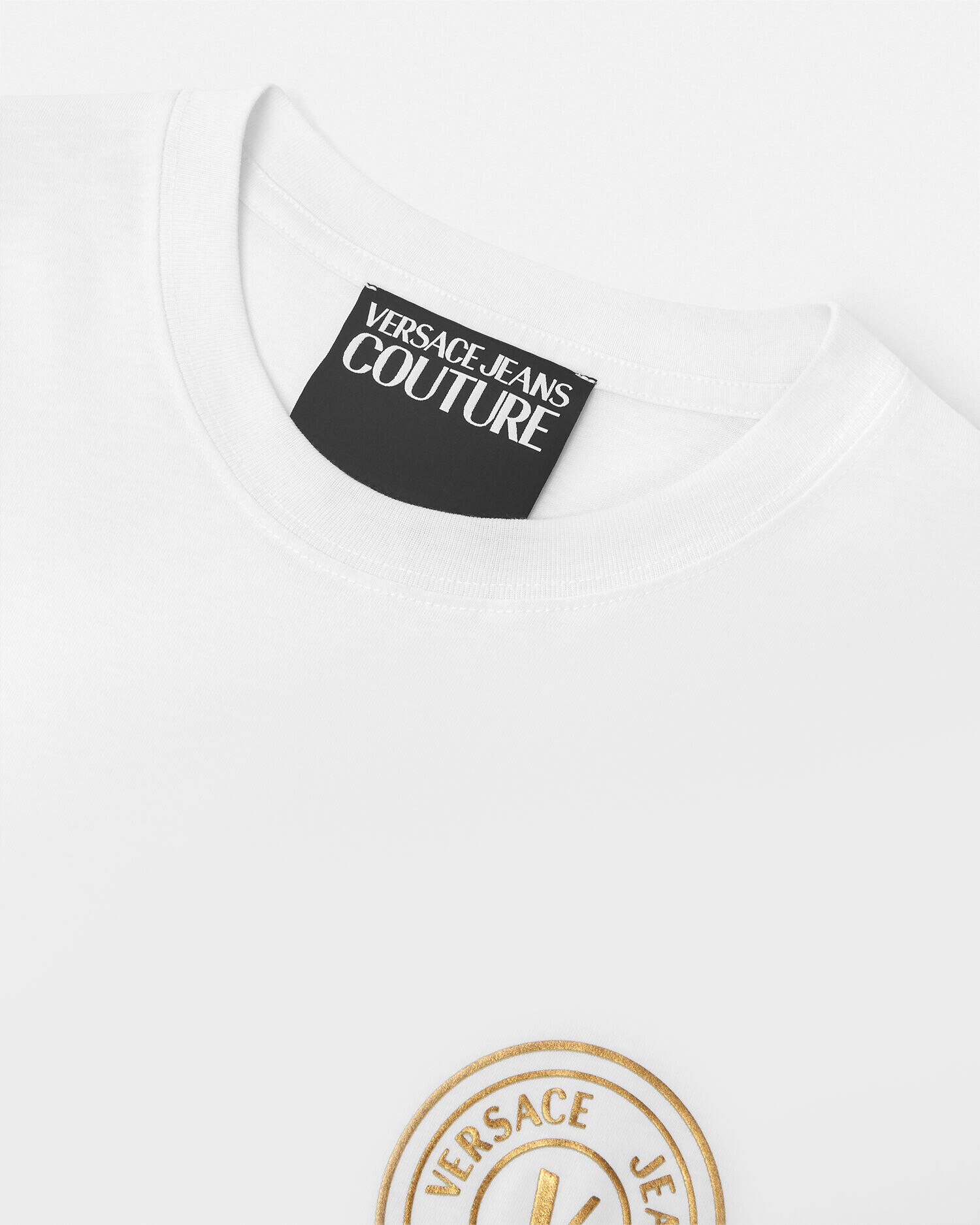 レターV エンブレム Tシャツ ホワイト,プリント | VERSACE JP