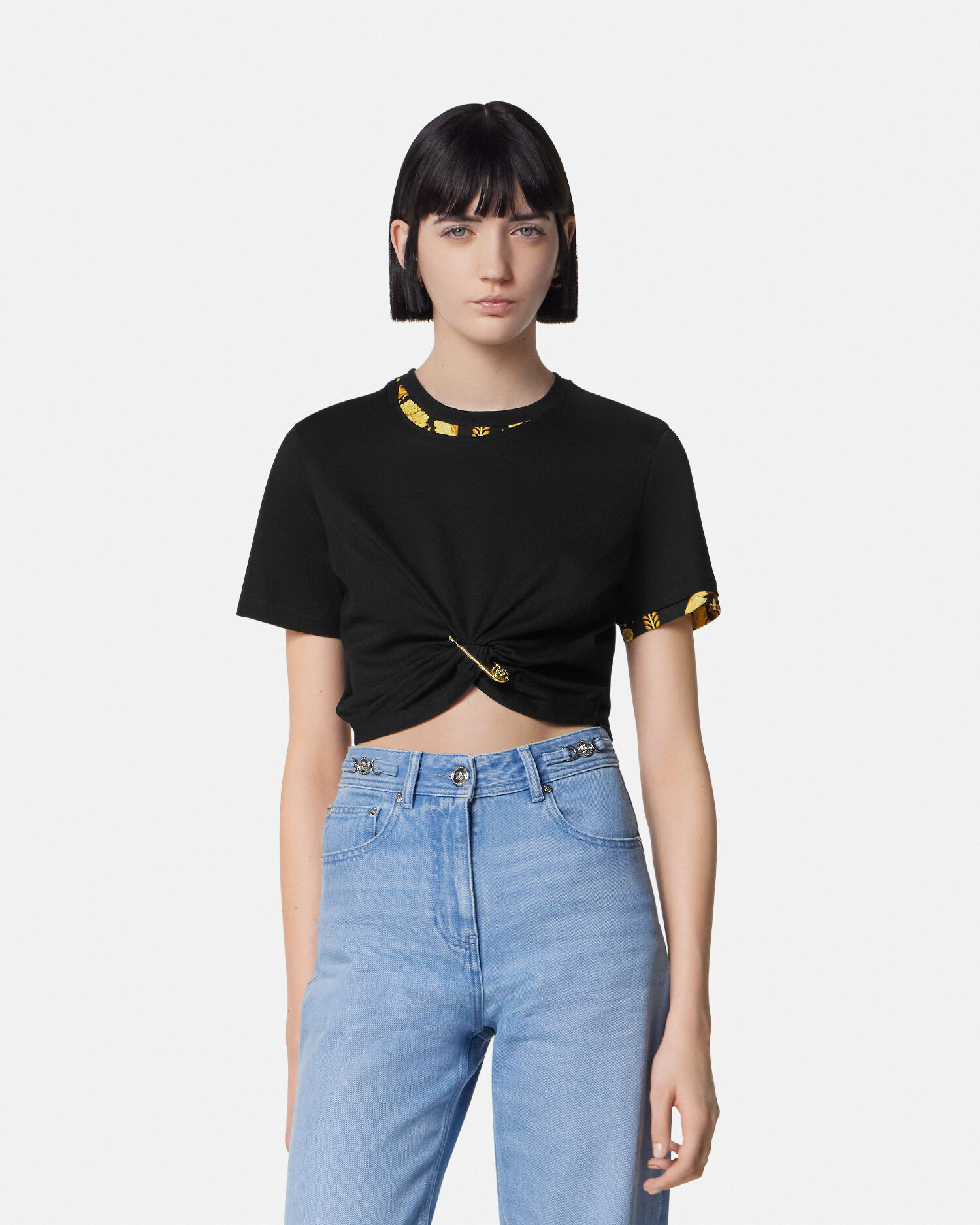 クロップ Tシャツ バロッコ セーフティー ピン | VERSACE JP