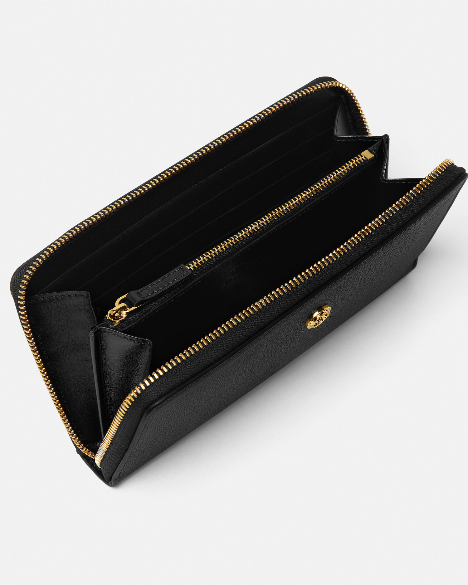 メドゥーサ ビギー ロング ウォレット ブラック,ゴールド | VERSACE JP