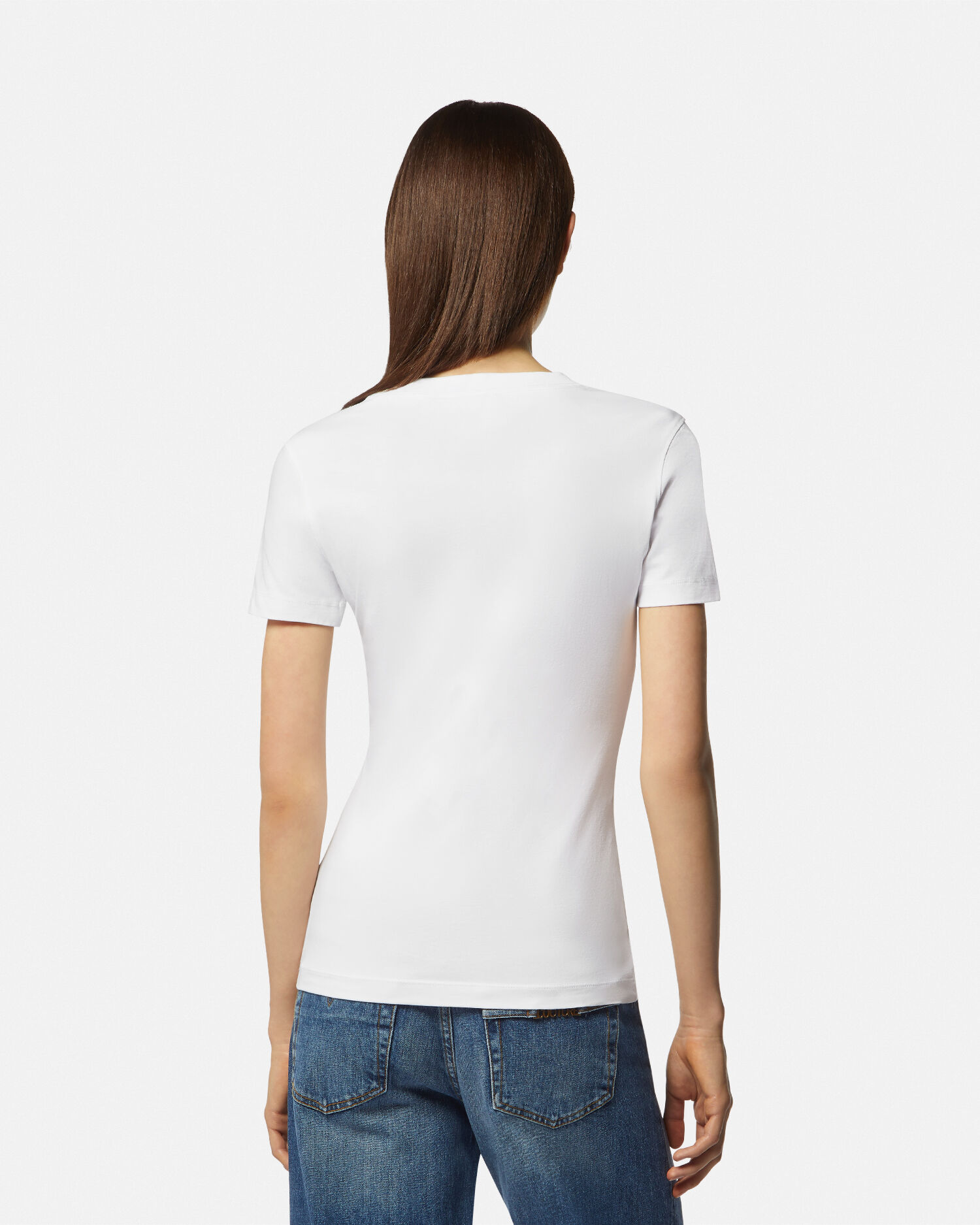 レターV エンブレム Tシャツ ホワイト,プリント | VERSACE JP