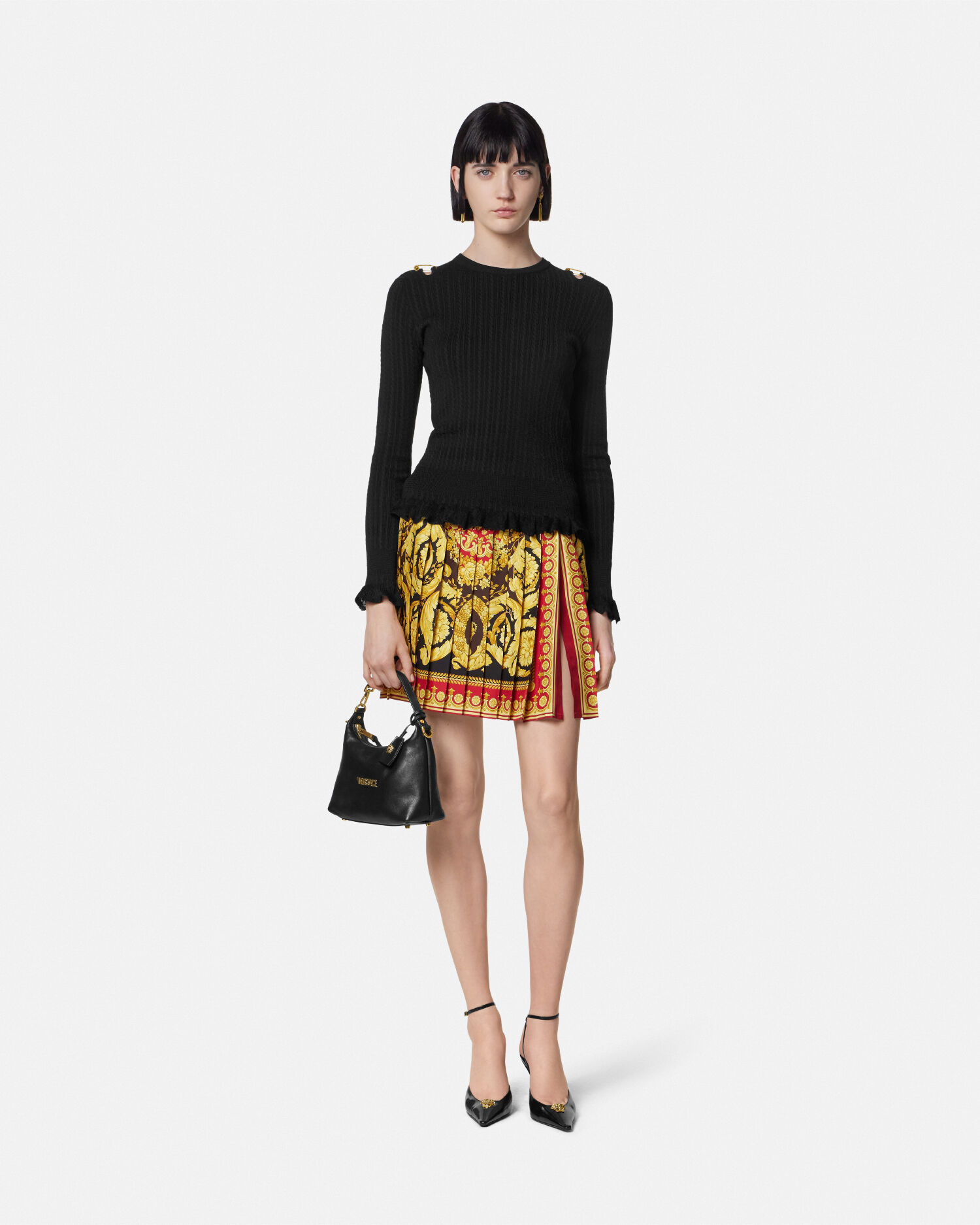 VERSACE カバーアップ スカート セーフティー ピン Safety Pin Cover-Up Skirt | VERSACE US
