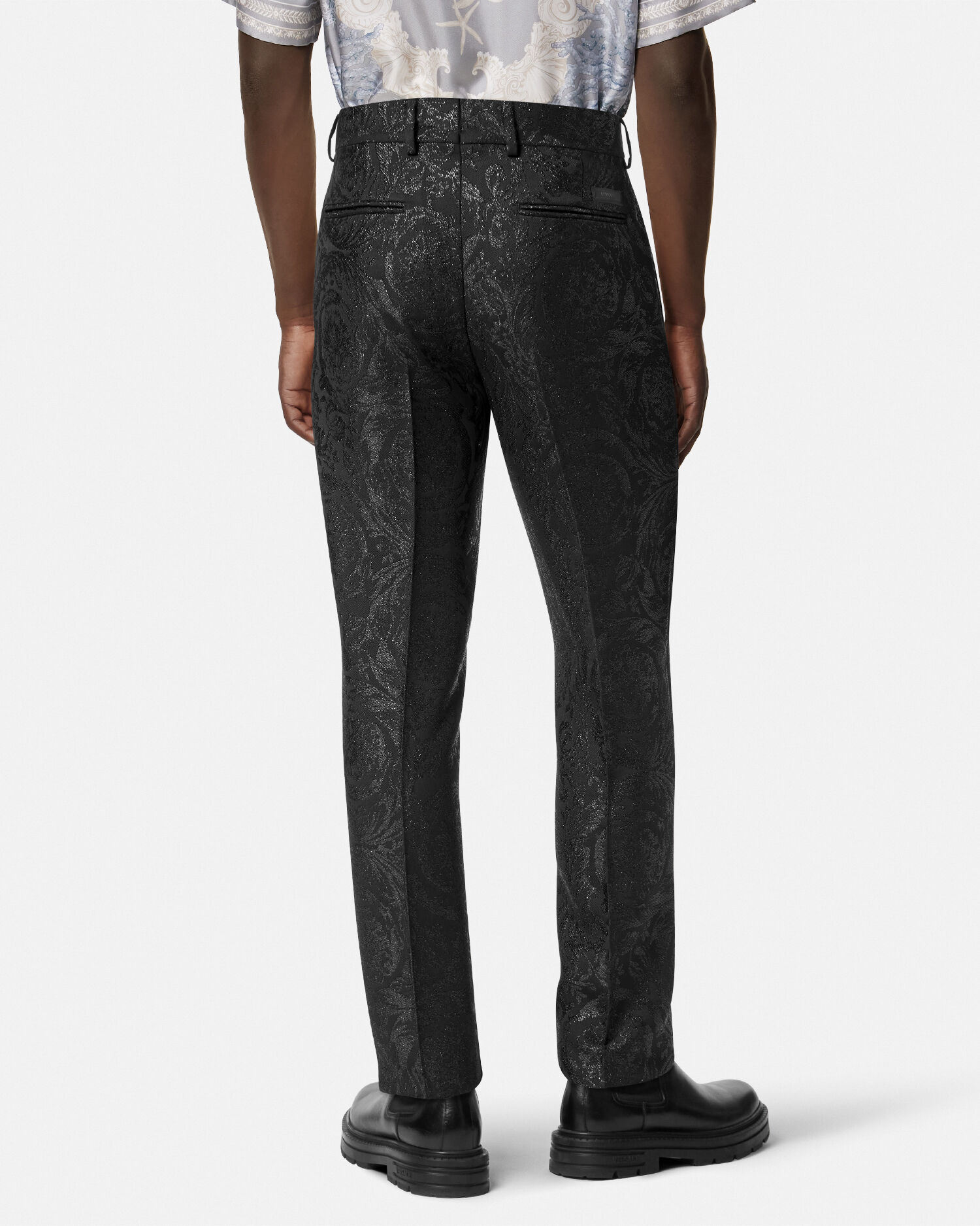 関税込 ヴェルサーチェ バロッコ ジャカード フォーマル パンツ バロッコ ジャカード フォーマル パンツ ブラック | VERSACE JP