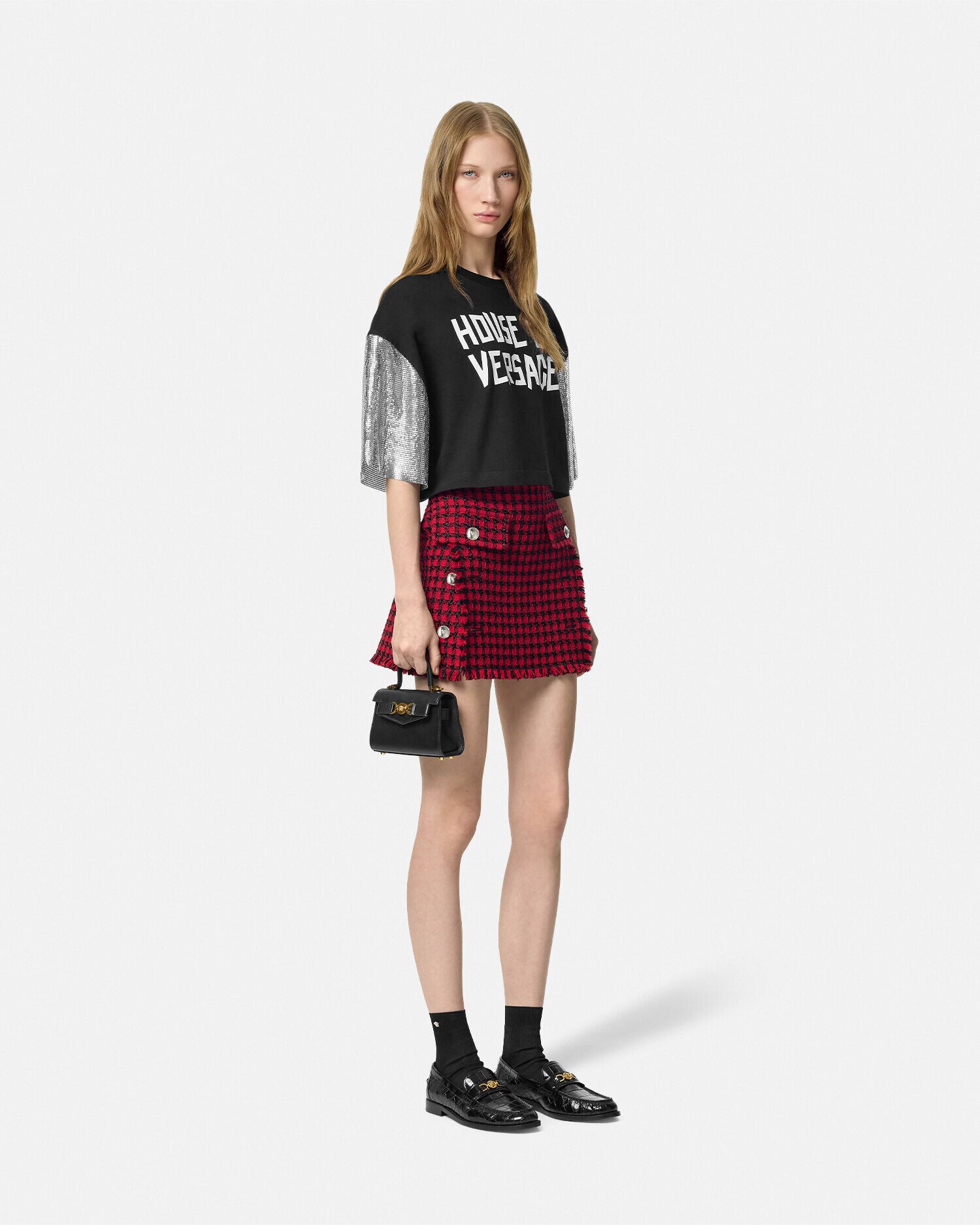 メタル メッシュ クロップド Tシャツ ハウス オブ ヴェルサーチェ | VERSACE JP