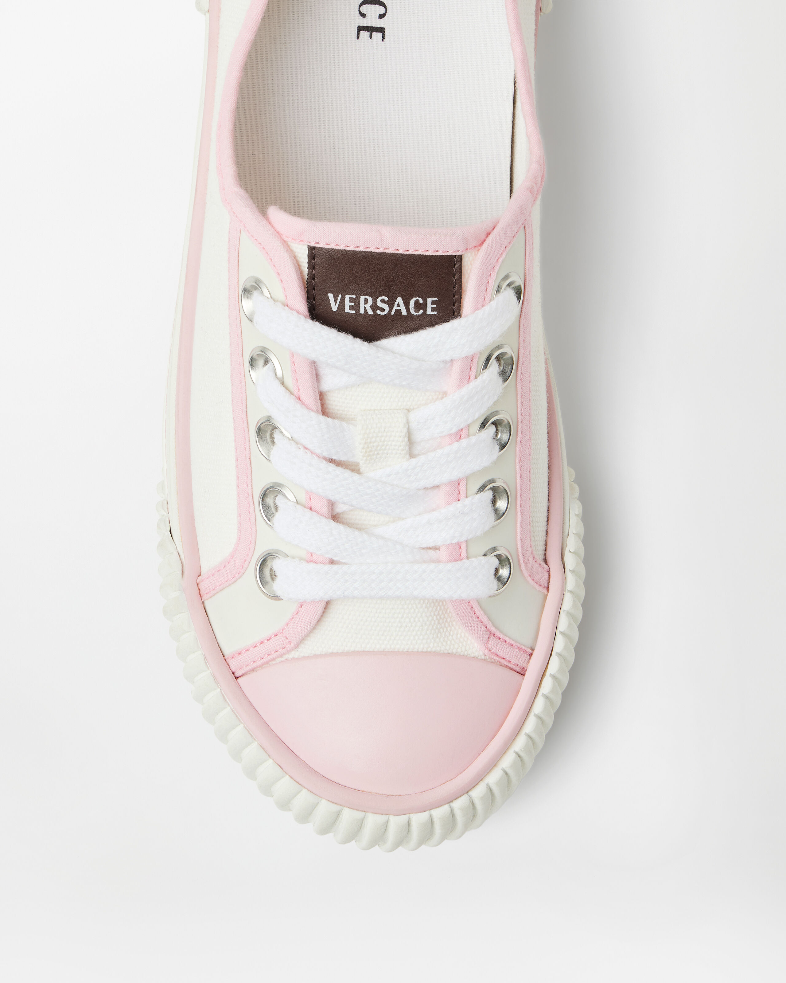 ゴリアテ キャンバス スニーカー ホワイト,ピンク | VERSACE JP