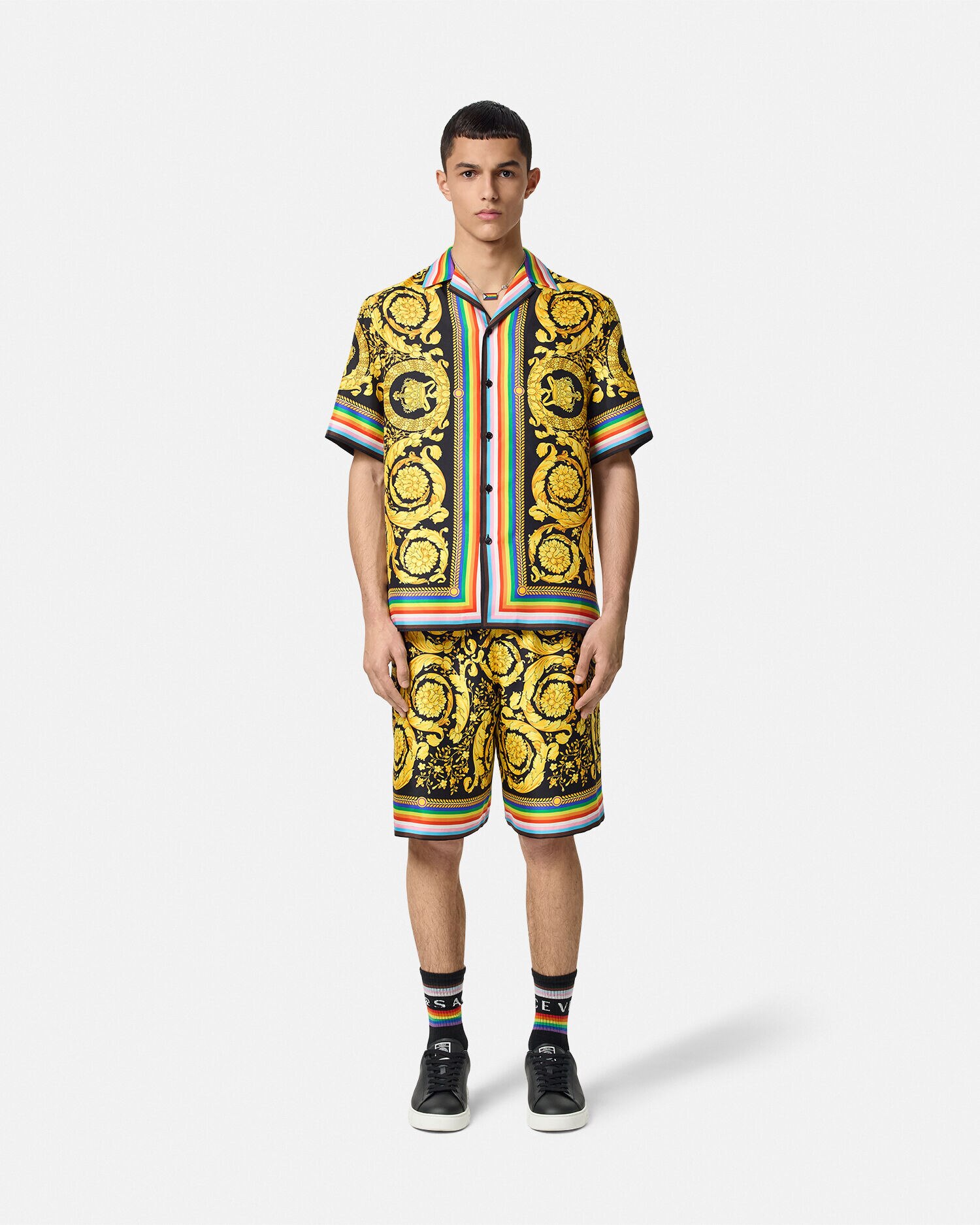シルク シャツ プライド バロッコ ブラック,プリント | VERSACE JP