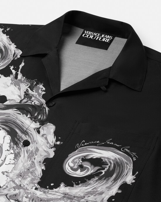 プリント ツイル ビスコース シャツ プリント 2