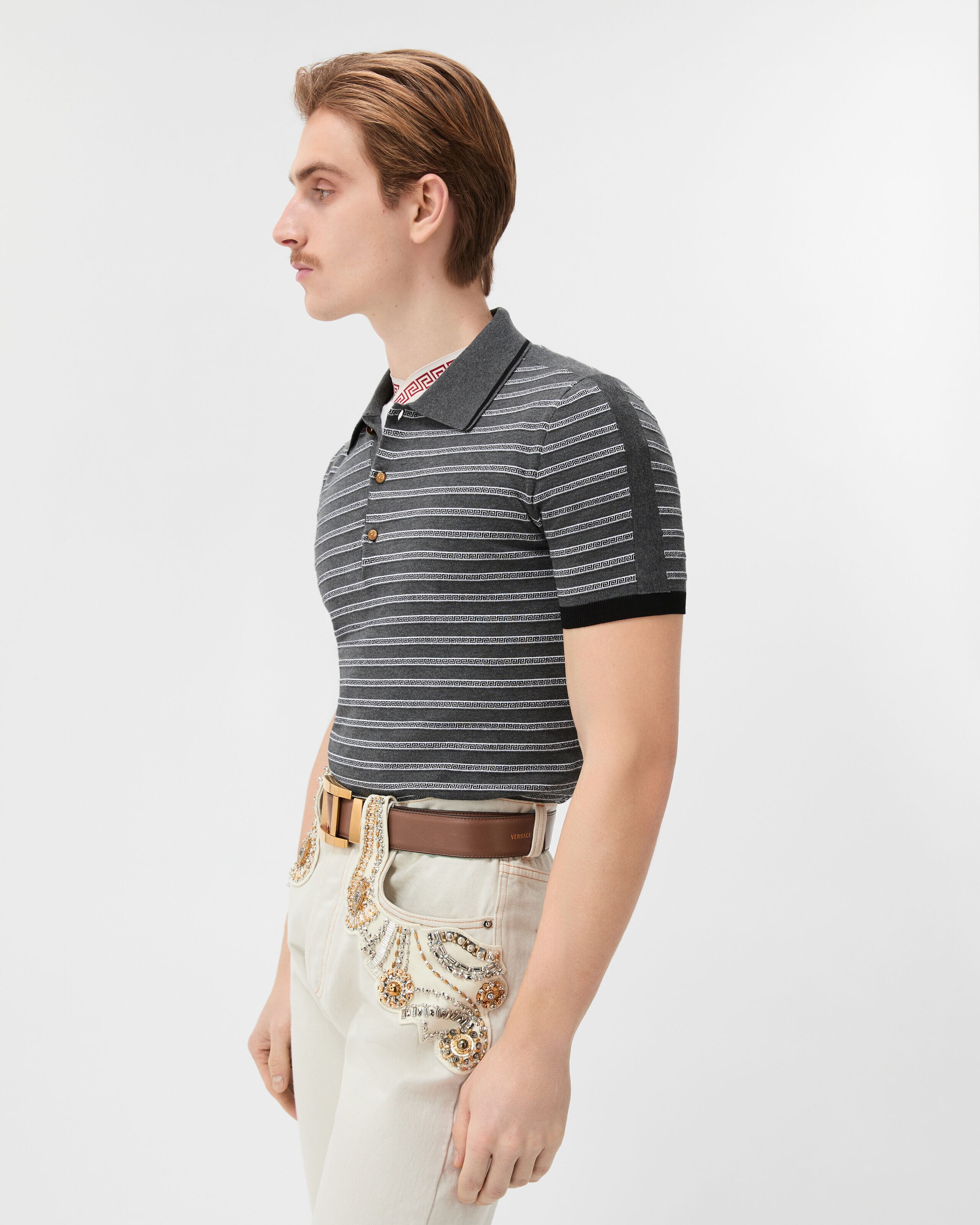 極美品★正規品 GUCCI グッチ 599273 ラメウール GG柄 ロゴ・シェルボタン付き ニットポロシャツ／トップス レディース ピンク S 伊製 GUCCI - 極美品☆正規品 GUCCI グッチ 599273 ラメウール GG柄 ロゴ