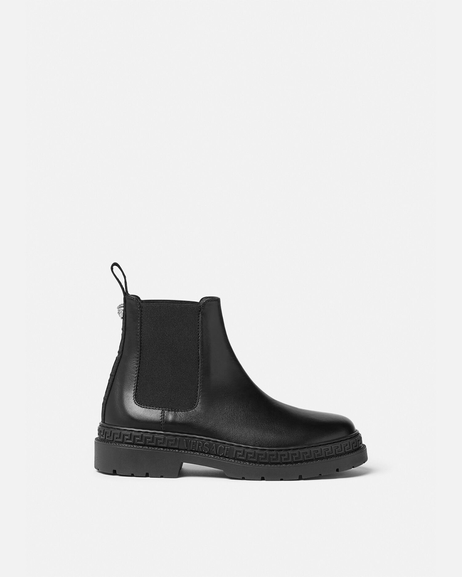 売上実績NO.1 グレカ JP VERSACE | ブラック ブーツ アンクル キッズ レザー 靴