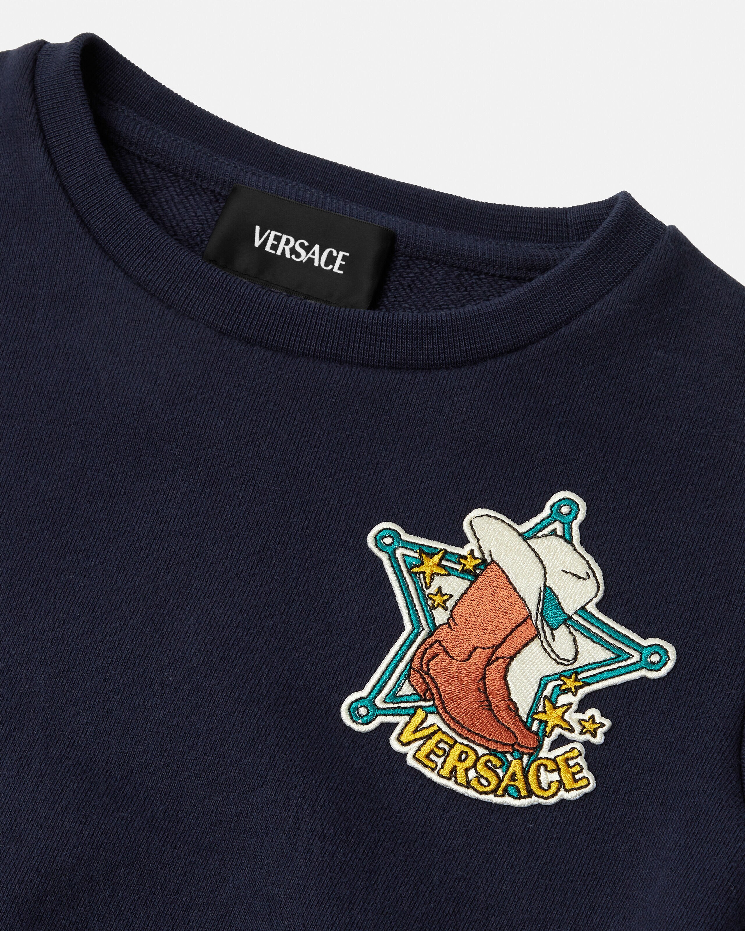 Versace キッズ　トレーナー キッズ 刺繍入り コットンジャージー スウェットシャツ ピンク