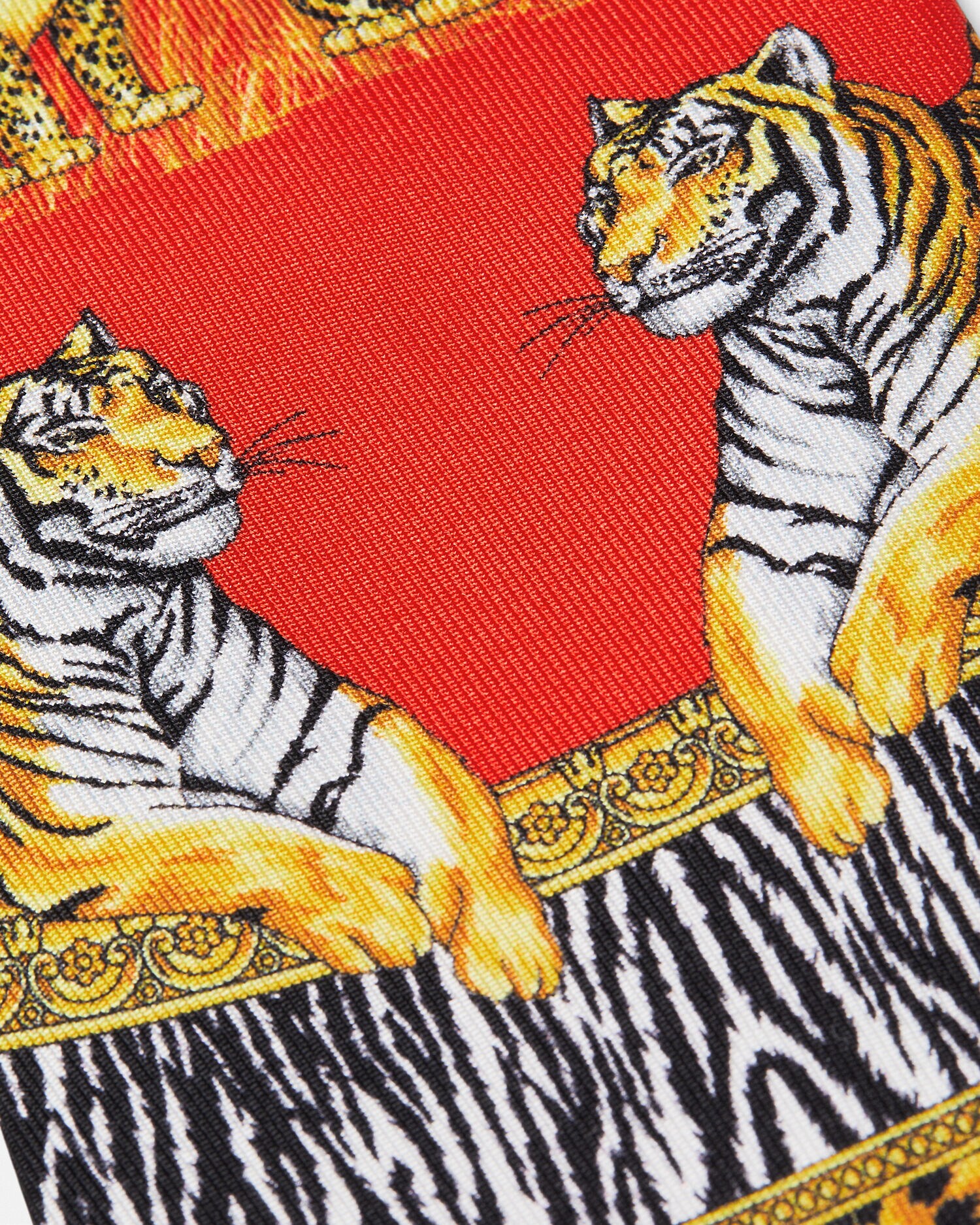 シルク ネクタイ ワイルド キャッツ レッド,プリント | VERSACE JP