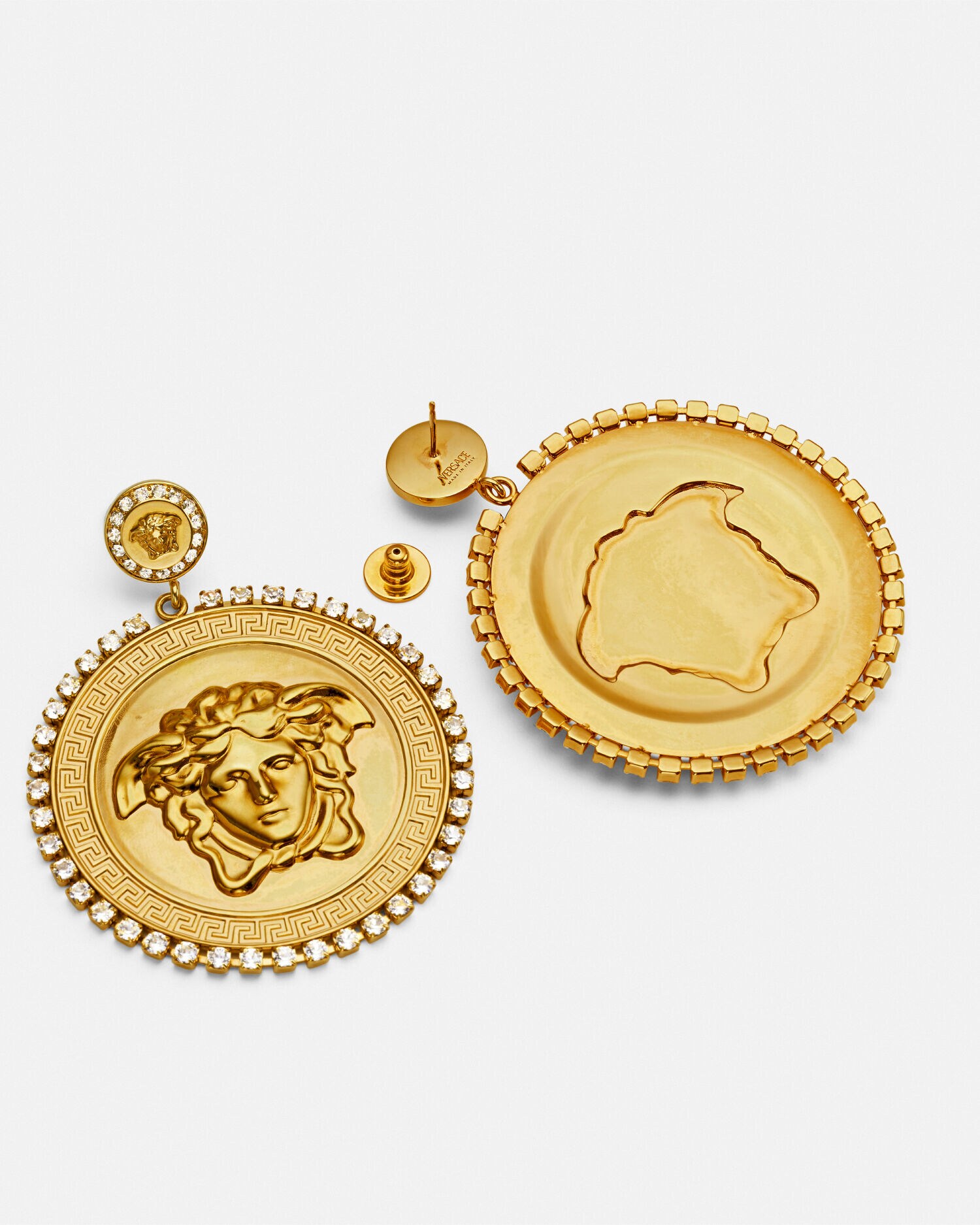 クリスタル イヤリング メドゥーサ コイン | VERSACE JP