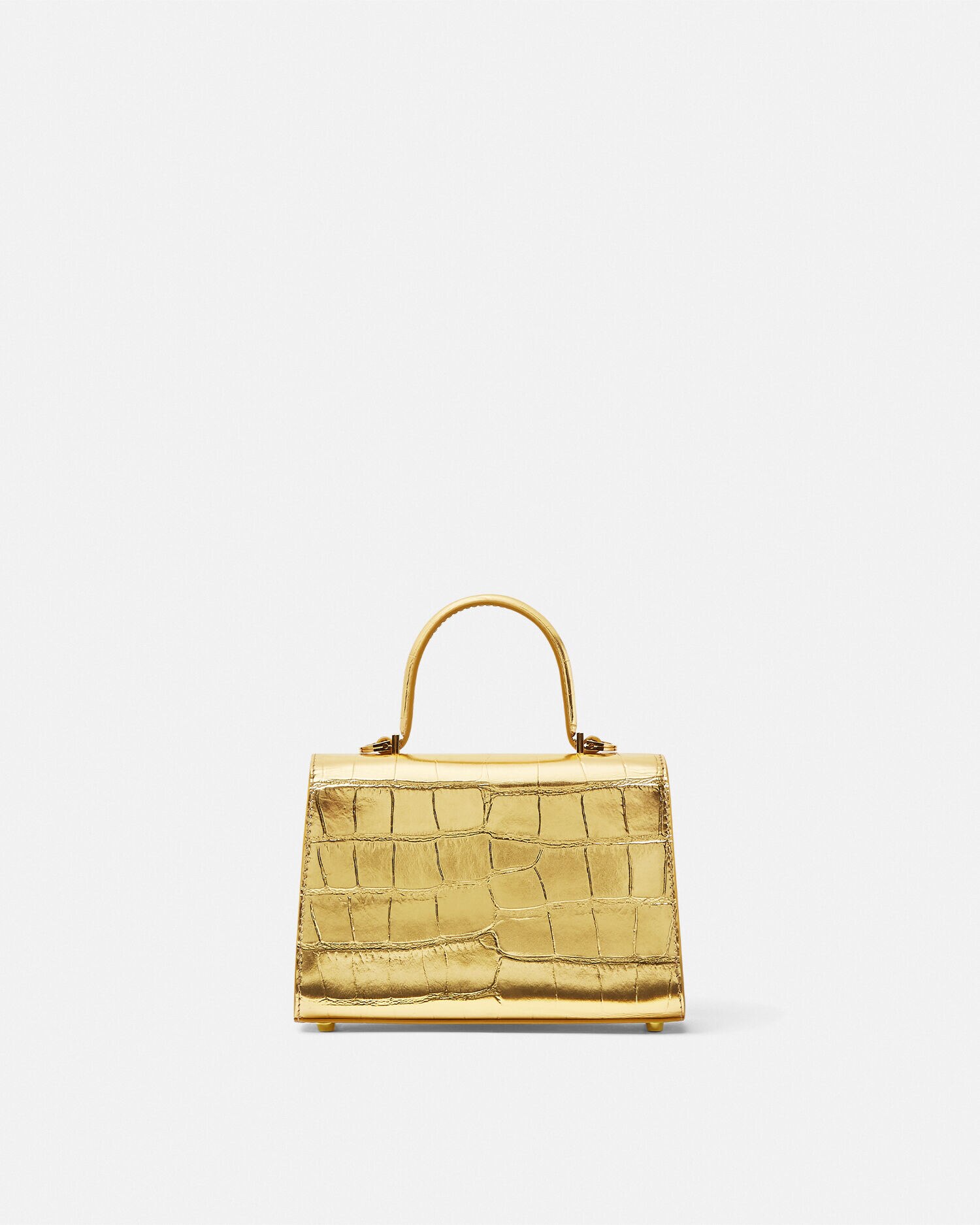 関税込VERSACE クロコ型 ラ メドゥーサ スモール ハンドバッグ クロコエフェクト スモール ハンドバッグ メドゥーサ '95