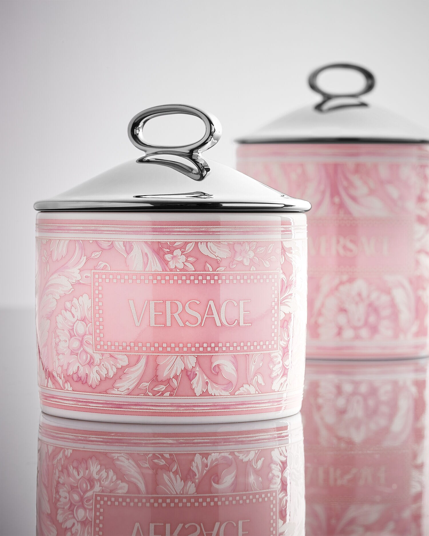 バロッコ ローズ スモール ボックス ピンク,プリント | VERSACE JP