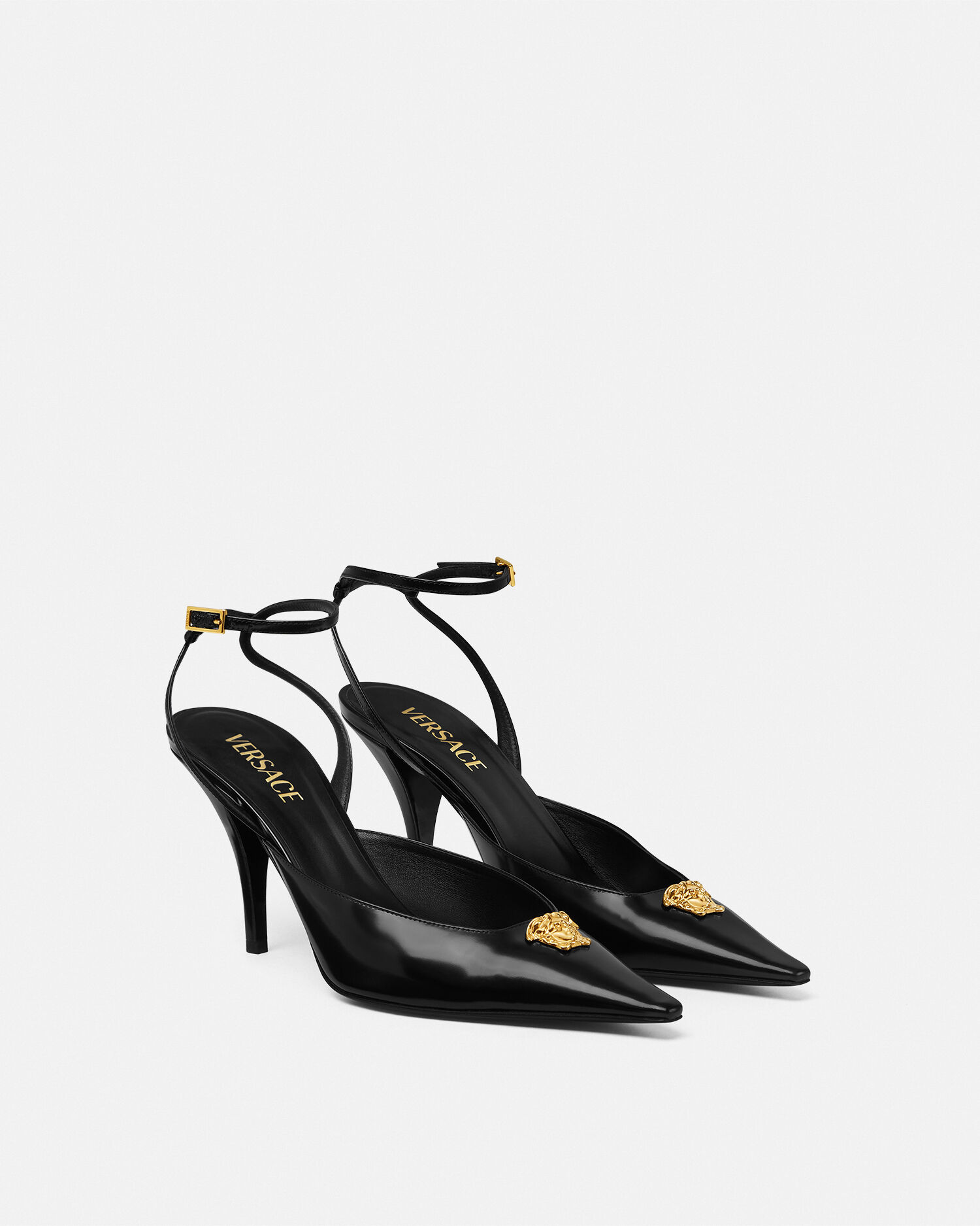VERSACE ラ メドゥーサ レザー スリングバック パンプス ラ メドゥーサ レザー スリングバック パンプス 85 mm | VERSACE JP