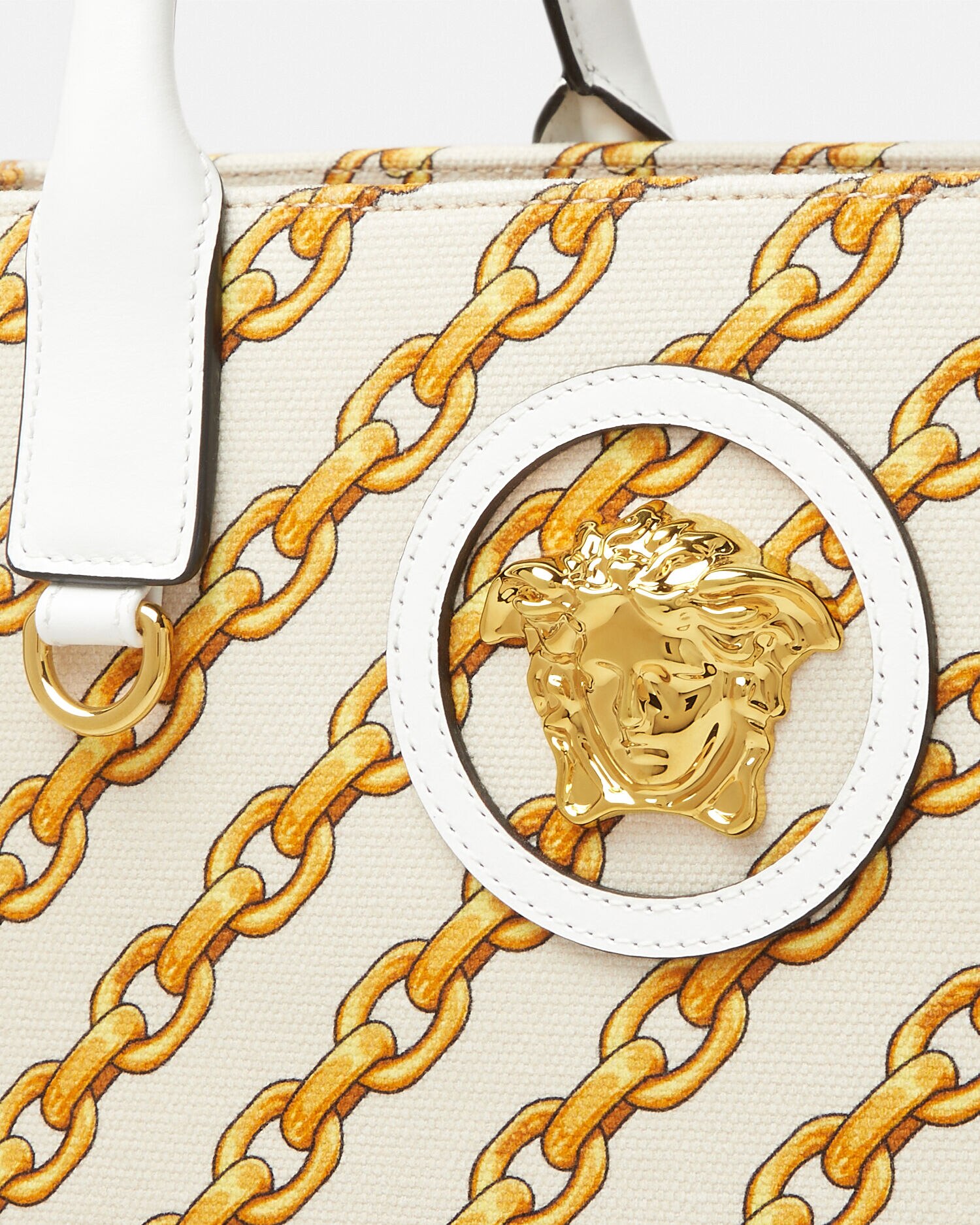 チェーン ストライプ ラ メドゥーサ ラージ トートバッグ プリント | VERSACE JP