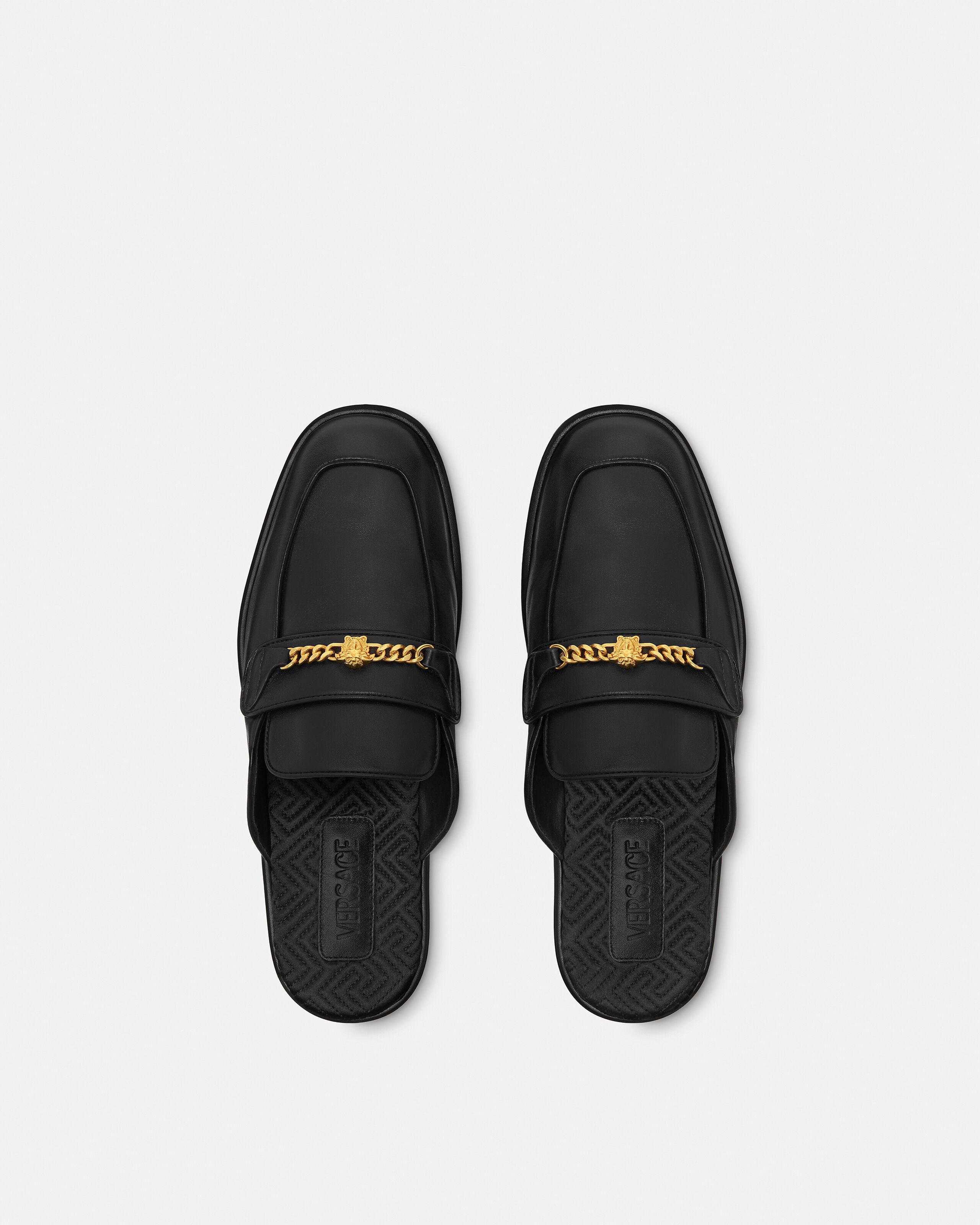メドゥーサ レザー シューズ ブラック,ゴールド | VERSACE JP