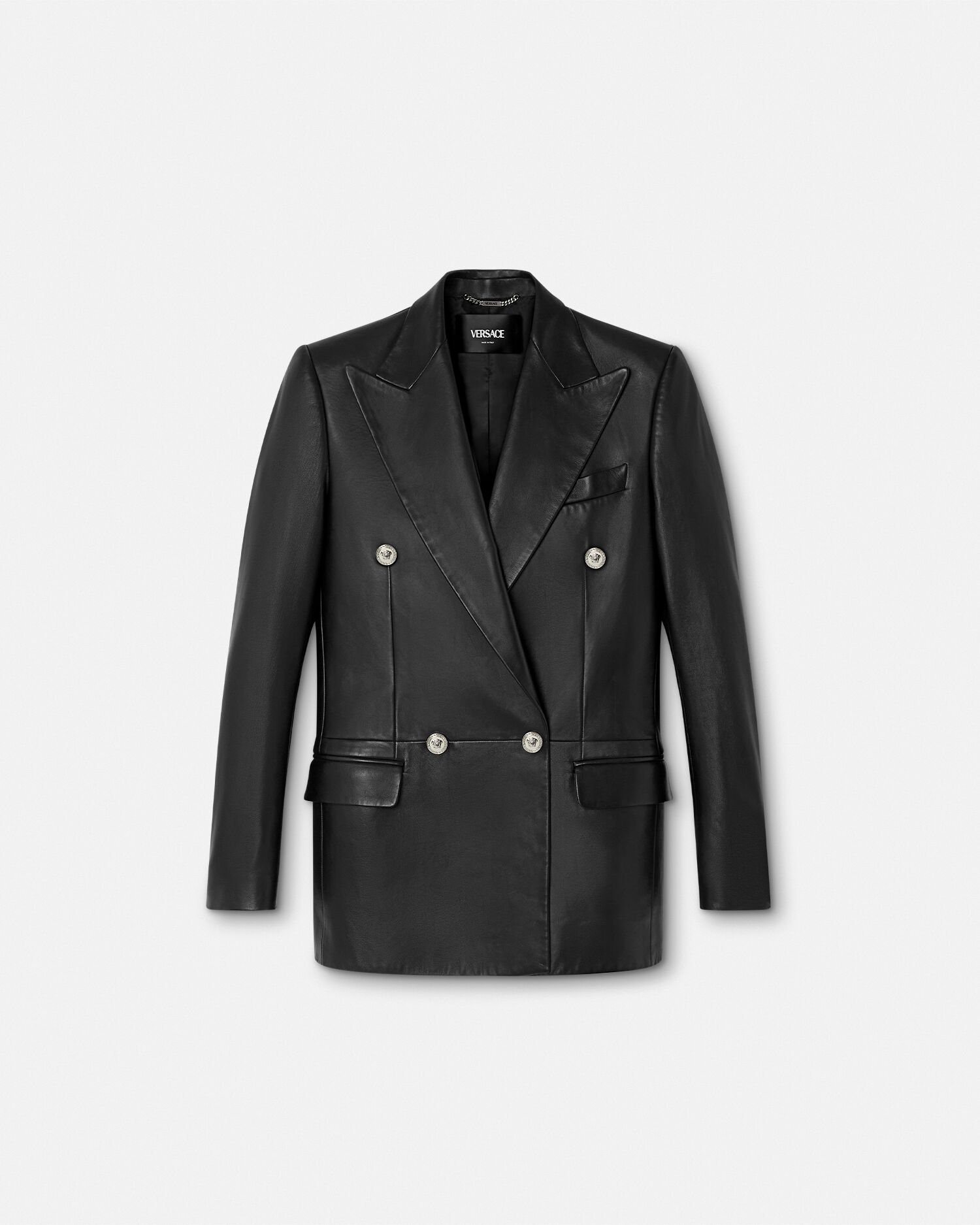美品✨ヴェルサーチ ロングコート ダブルライダース レザー ブラック ウール 美品✨ヴェルサーチ ロングコート ダブルライダース レザー