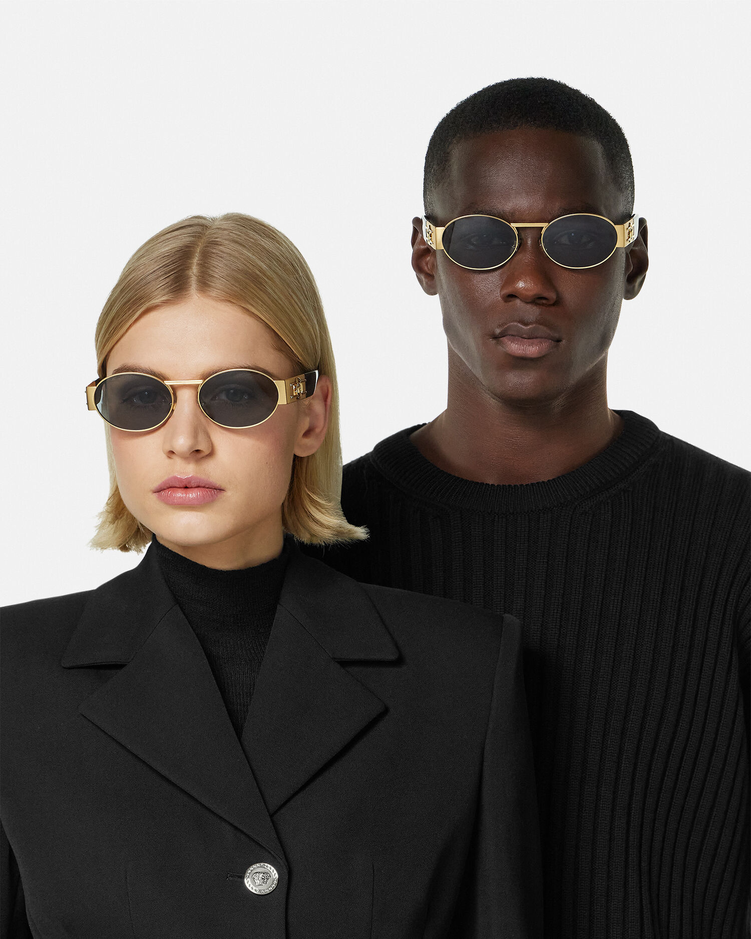 チューブラー グレカ オーバル サングラス ブラック | VERSACE JP